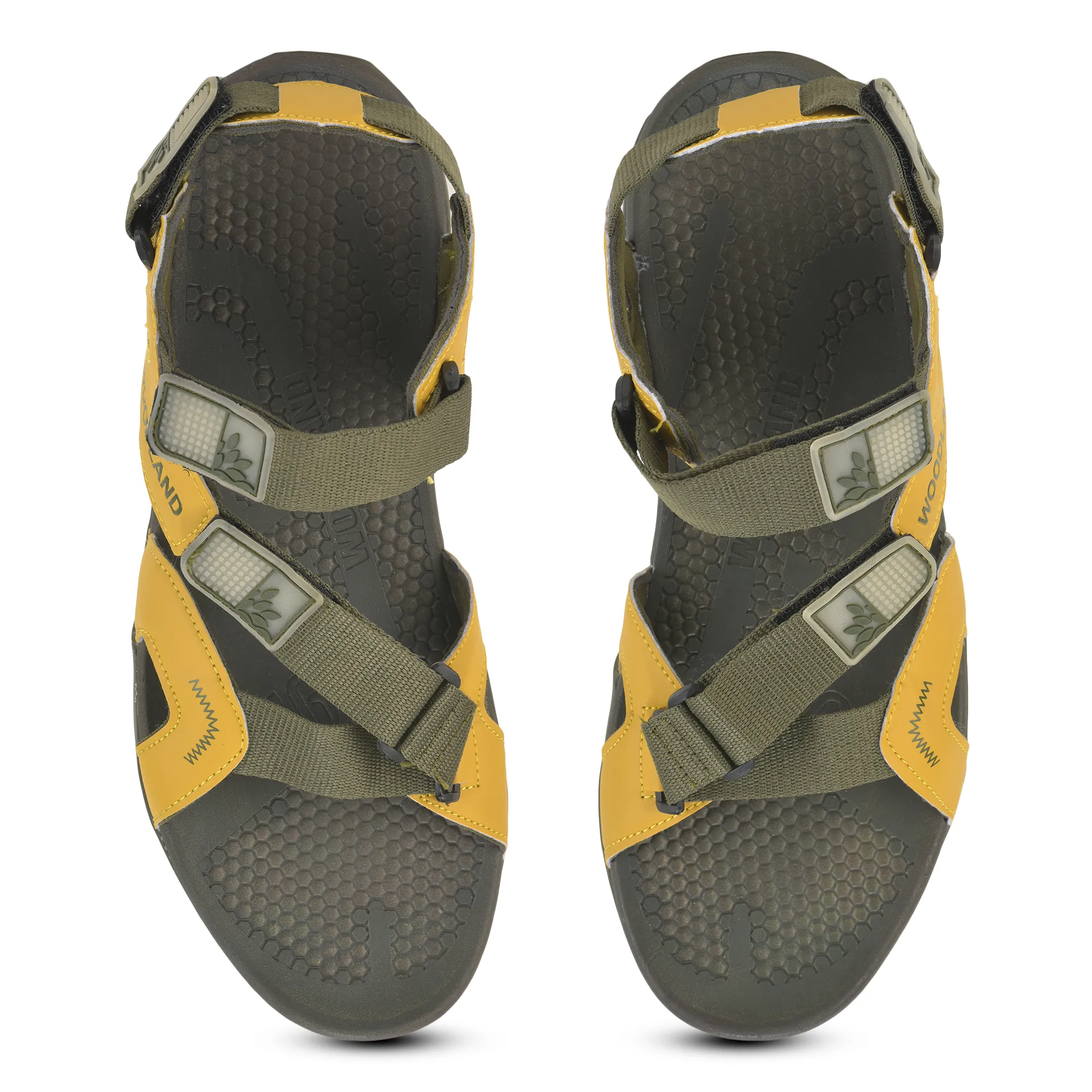 Olive/Yellow Pu Mens Sports Sandal - Thumbnail 6