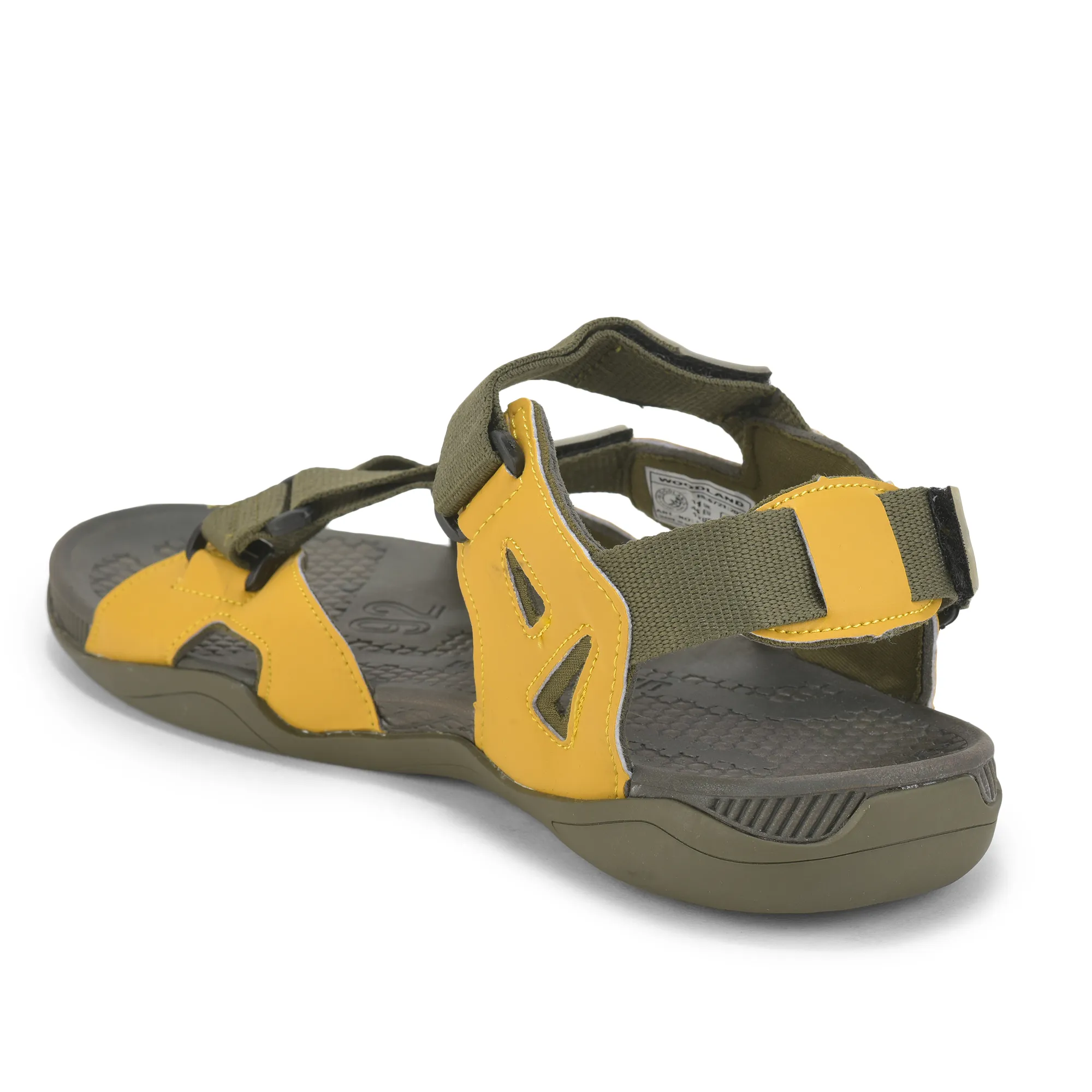 Olive/Yellow Pu Mens Sports Sandal - Thumbnail 8