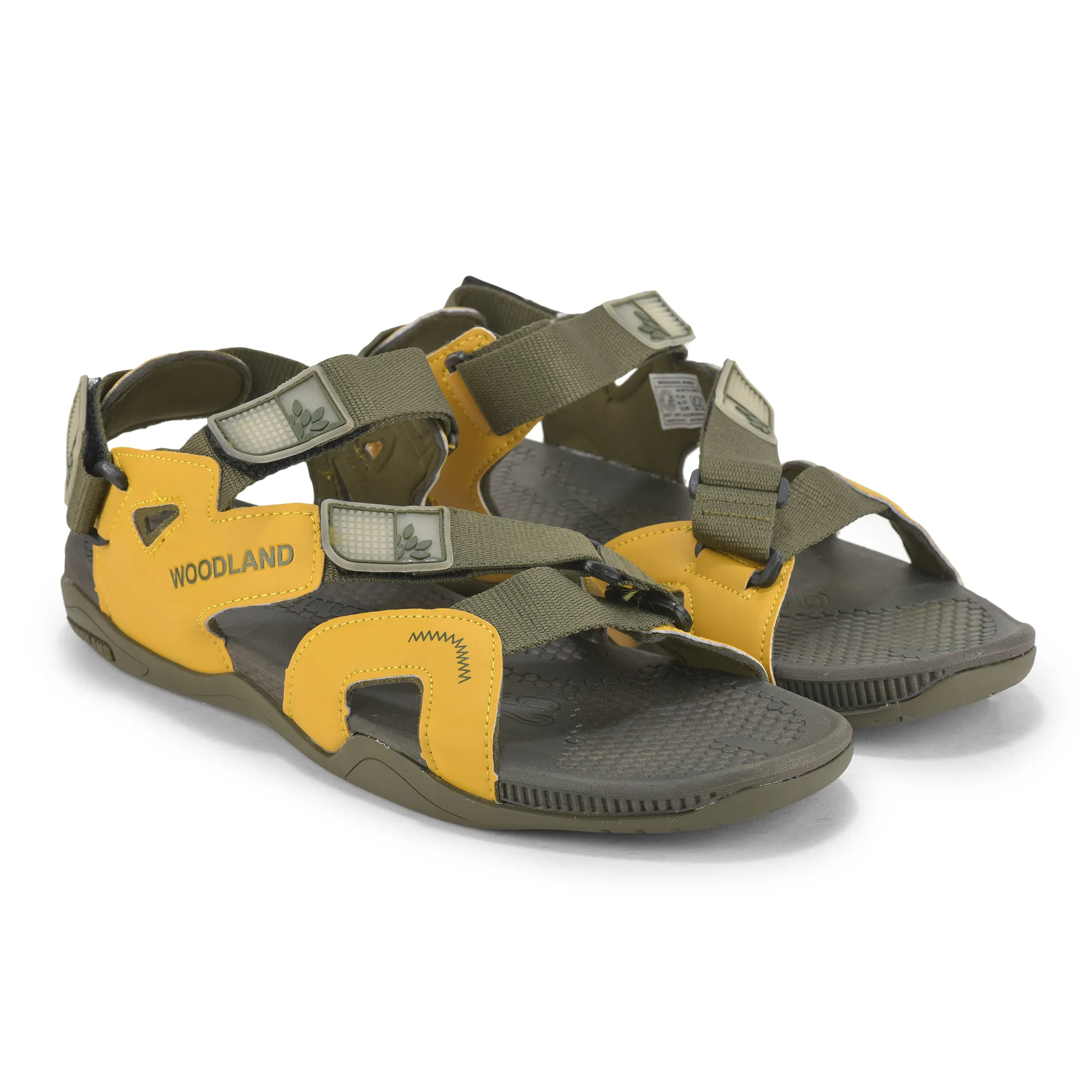 Olive/Yellow Pu Mens Sports Sandal - Thumbnail 9