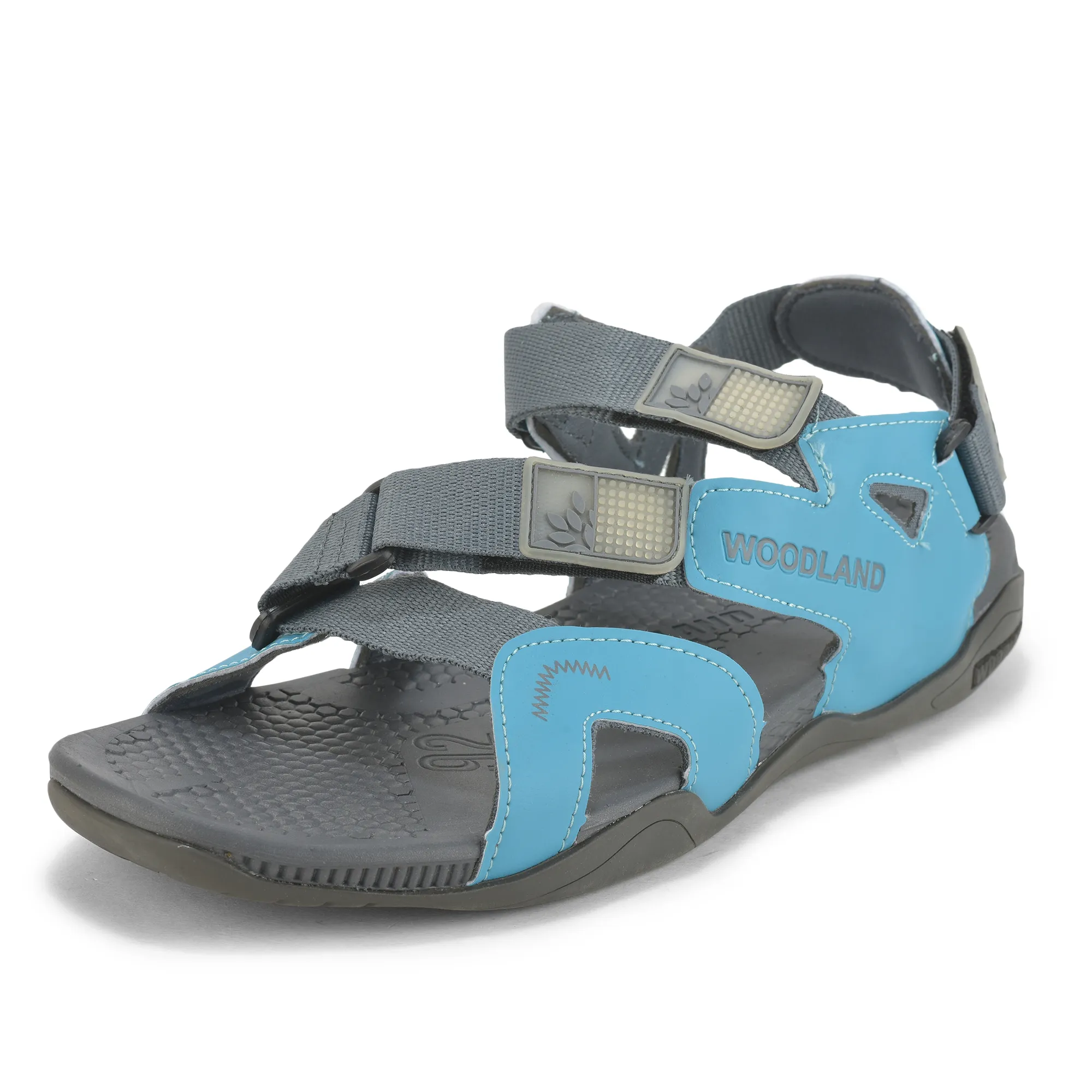 Blue/Grey Pu Mens Sports Sandal - Thumbnail 3
