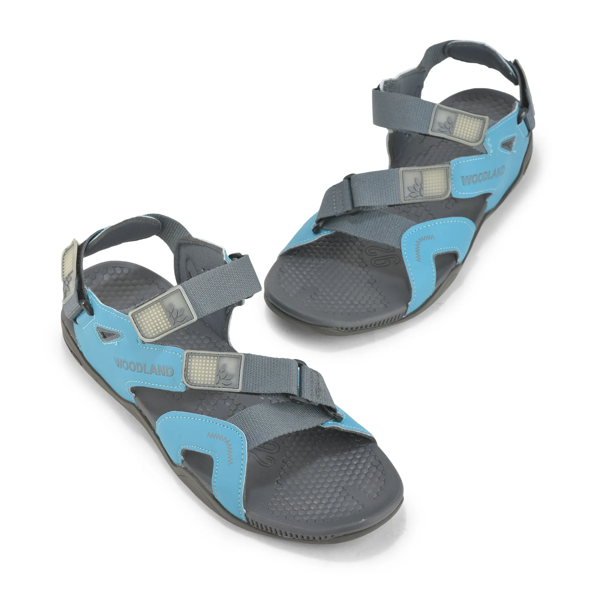 Blue/Grey Pu Mens Sports Sandal - Thumbnail 5