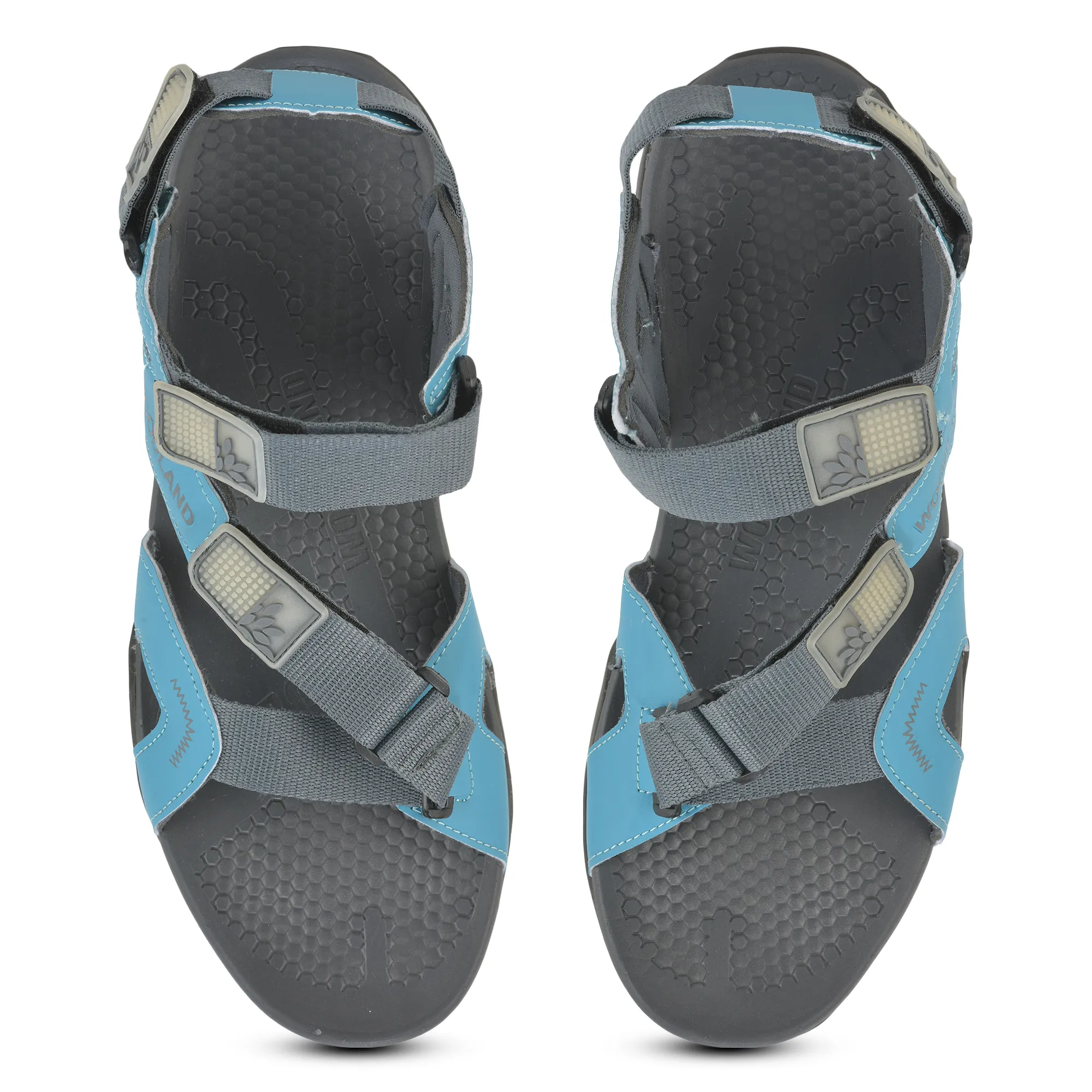 Blue/Grey Pu Mens Sports Sandal - Thumbnail 6
