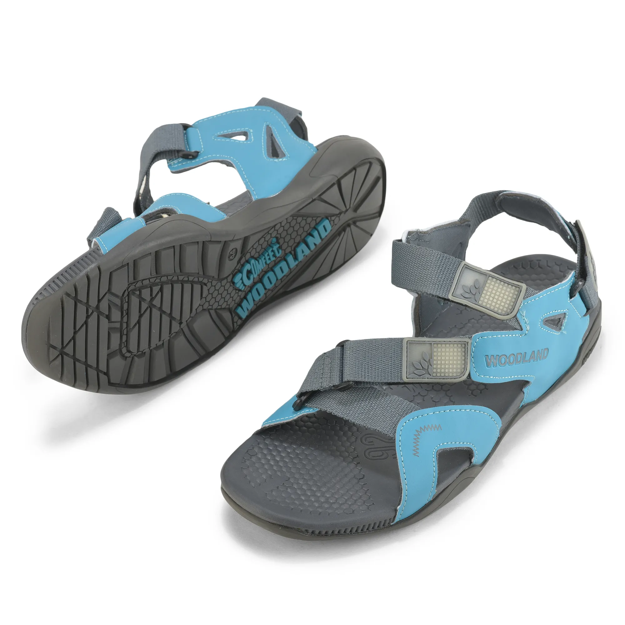 Blue/Grey Pu Mens Sports Sandal - Thumbnail 7