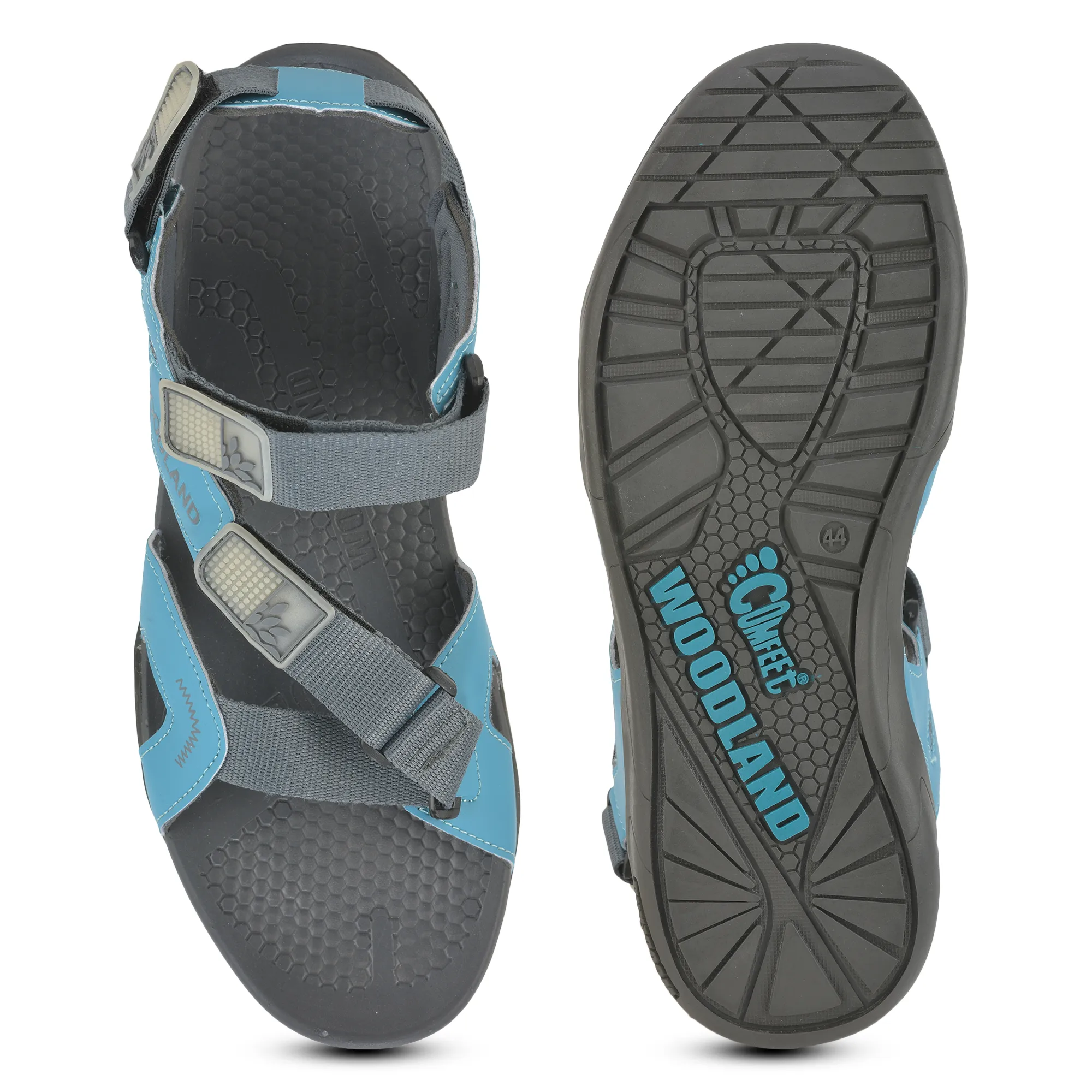 Blue/Grey Pu Mens Sports Sandal - Thumbnail 10