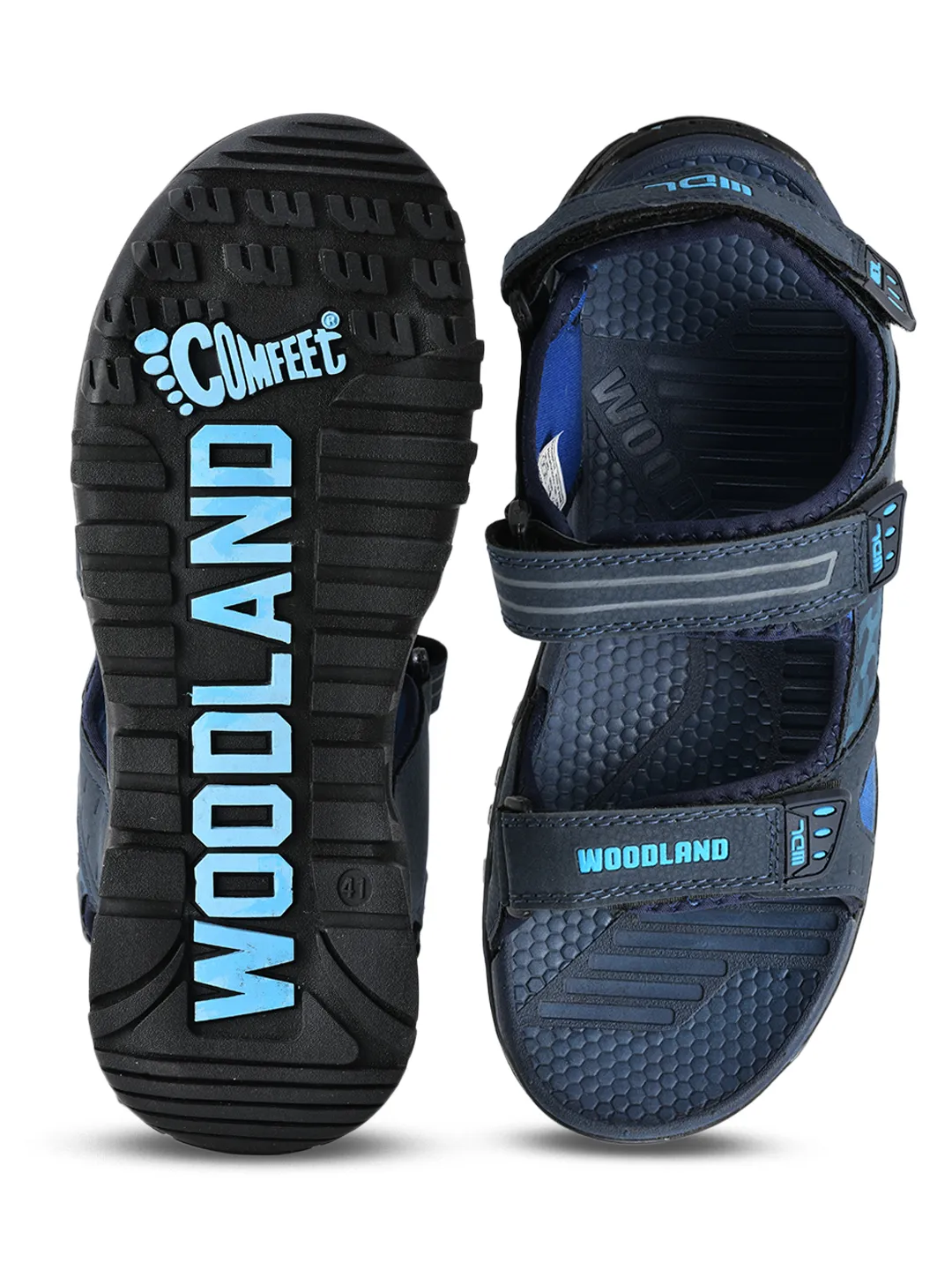 Navy Pu Multi Strap Mens Sports Sandals 9