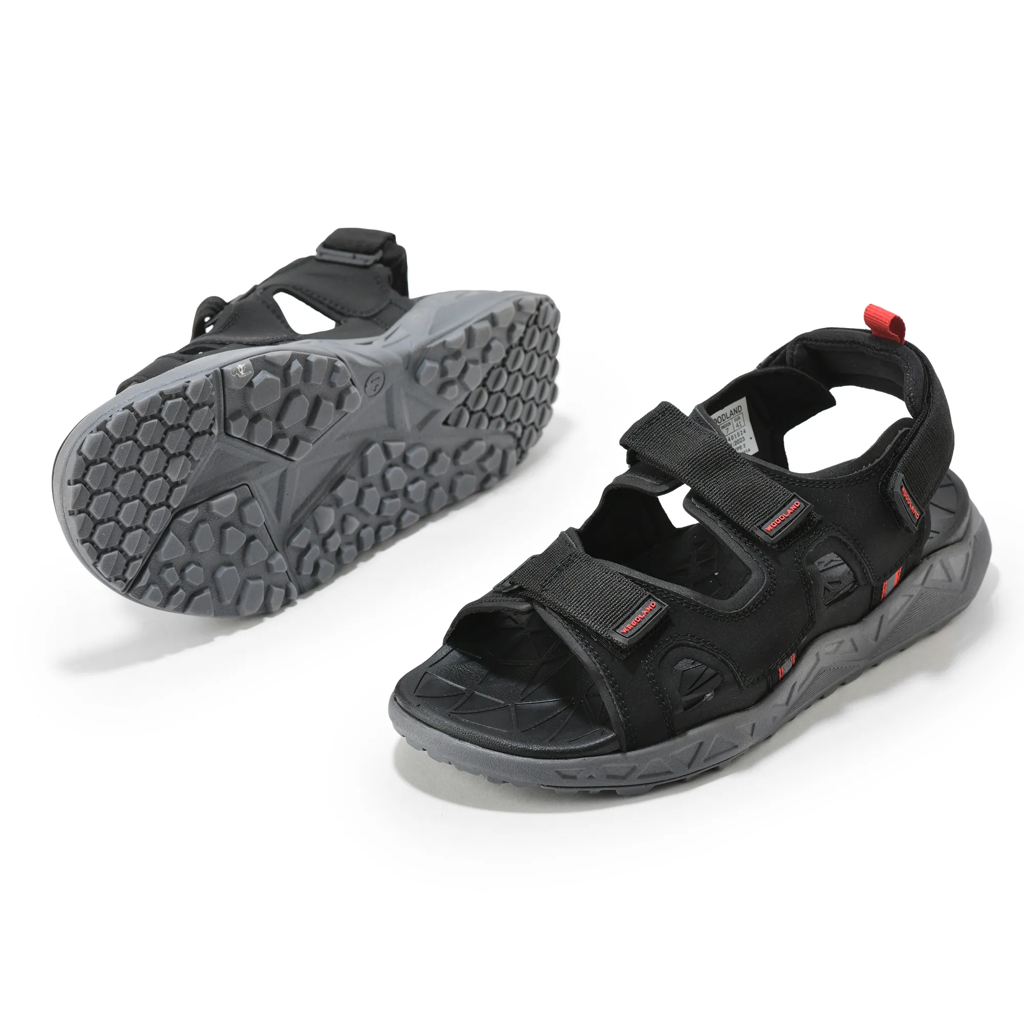 Woodland Men Black Trailbound Outdoor Sports Sandals - Thumbnail 8