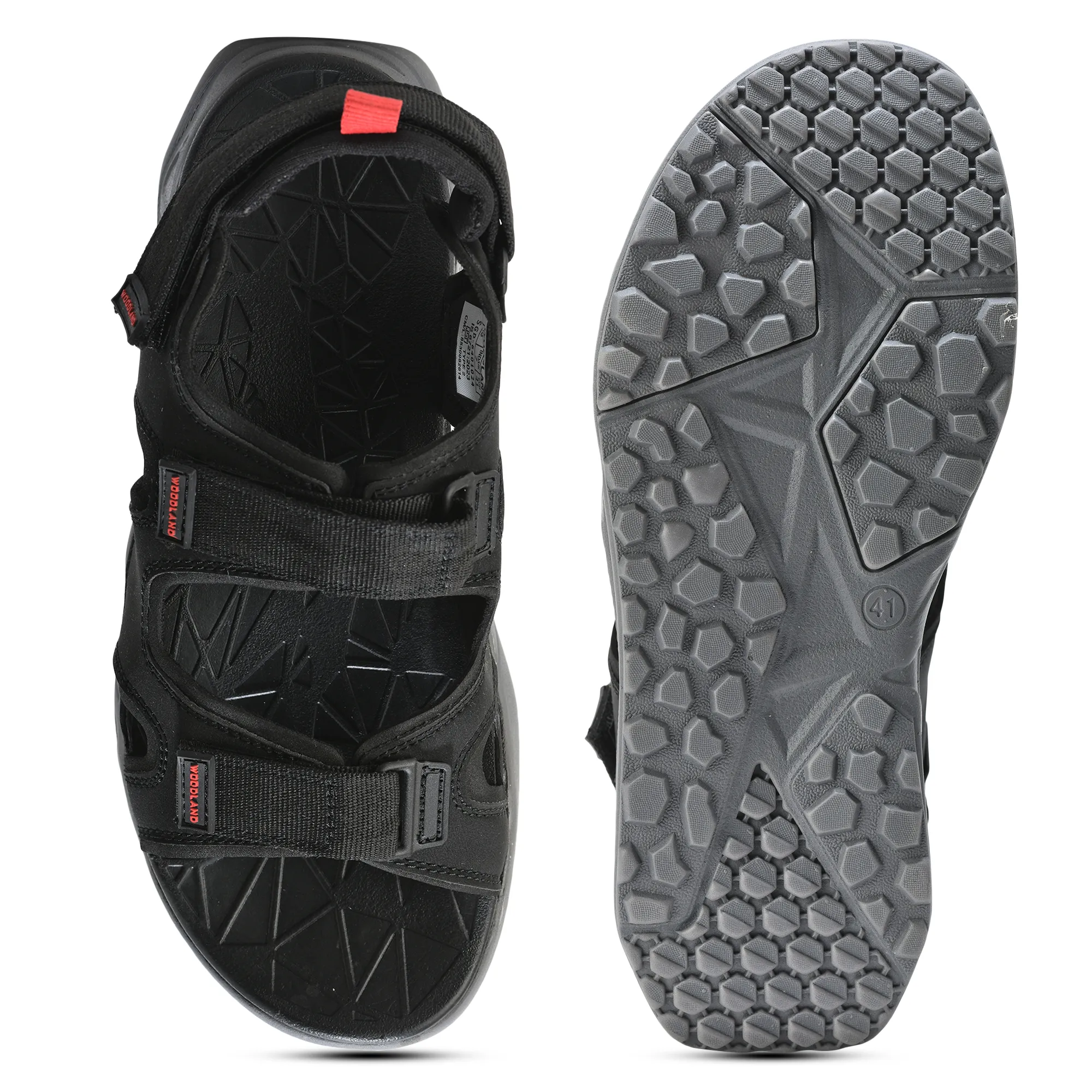 Woodland Men Black Trailbound Outdoor Sports Sandals - Thumbnail 11