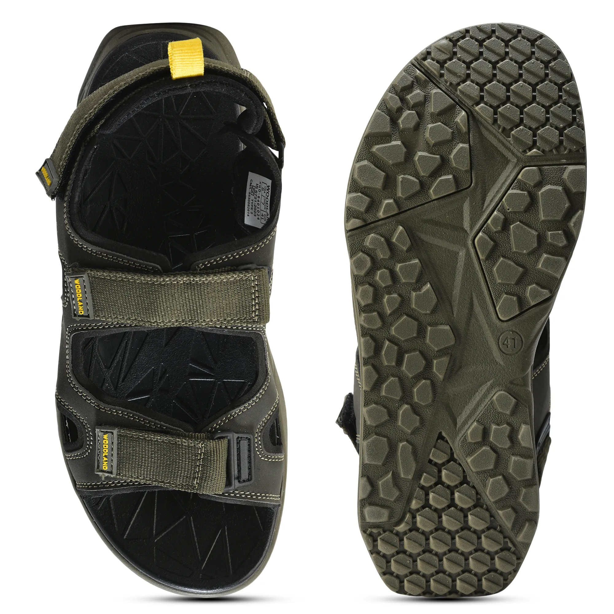 Woodland Men Olive Trailbound Outdoor Sports Sandals - Thumbnail 11