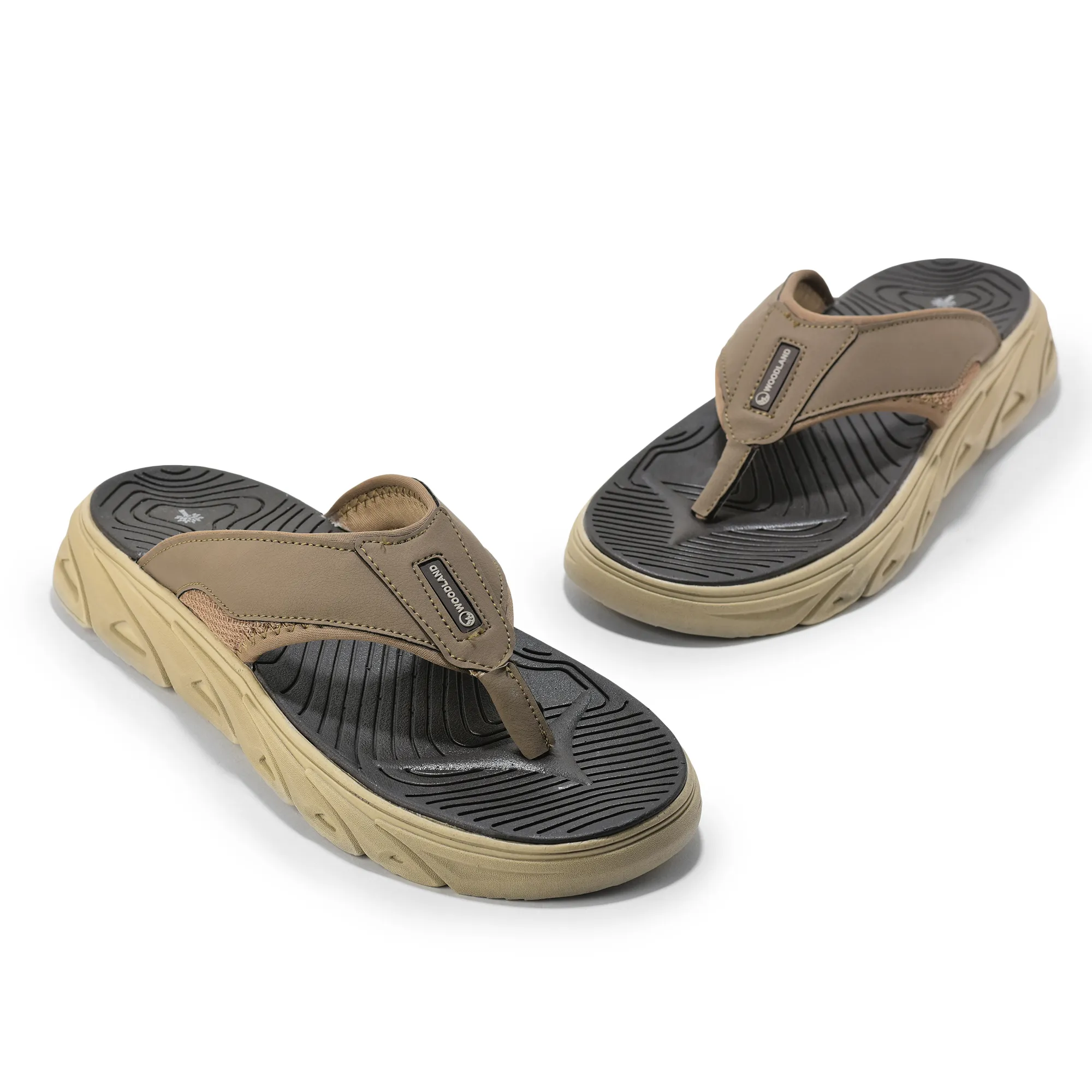 Woodland Men Khaki Active Sports Slippers - Thumbnail 5