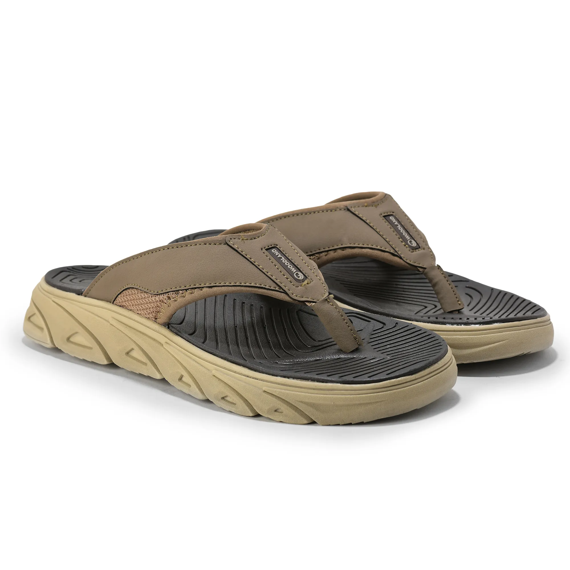 Woodland Men Khaki Active Sports Slippers - Thumbnail 10