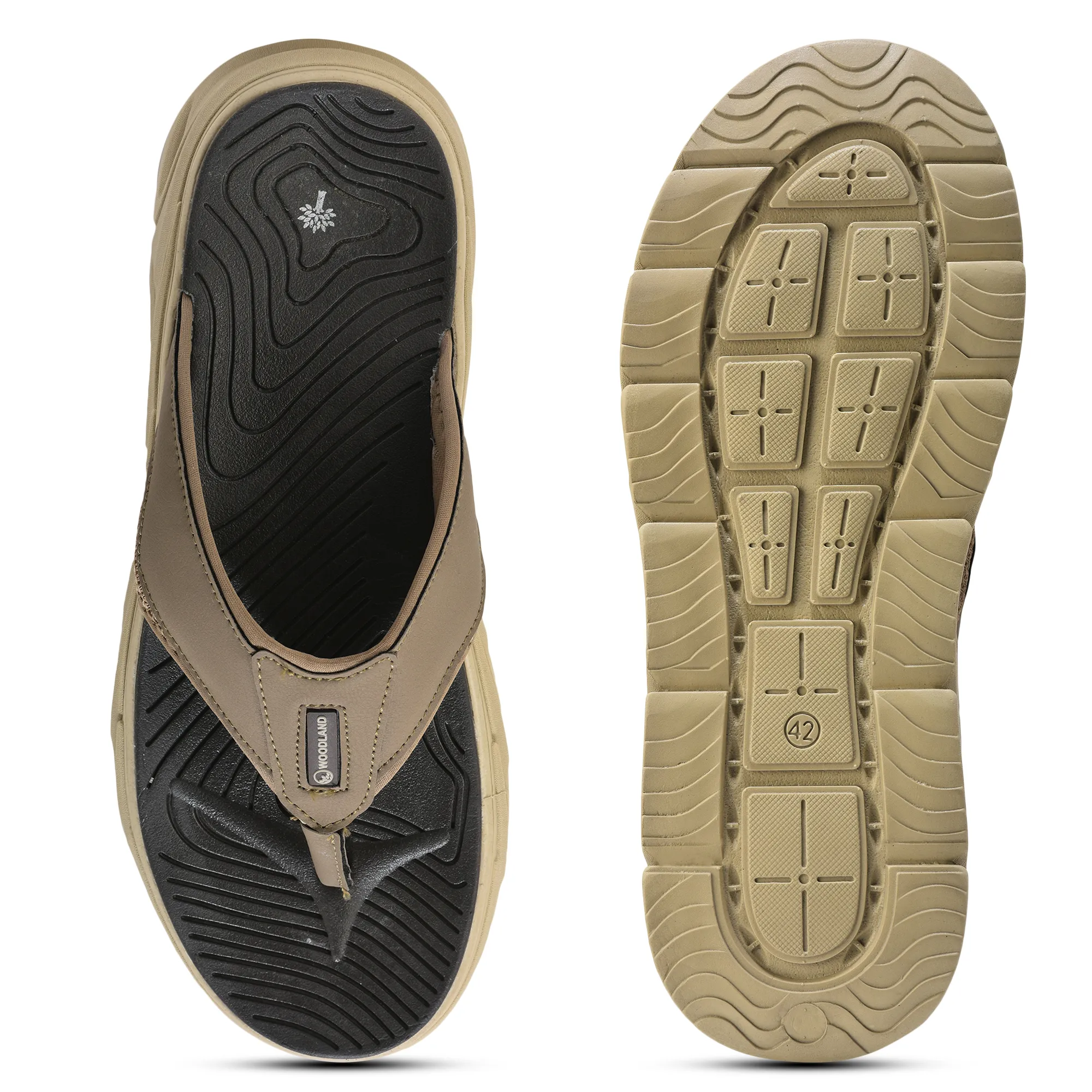 Woodland Men Khaki Active Sports Slippers - Thumbnail 11