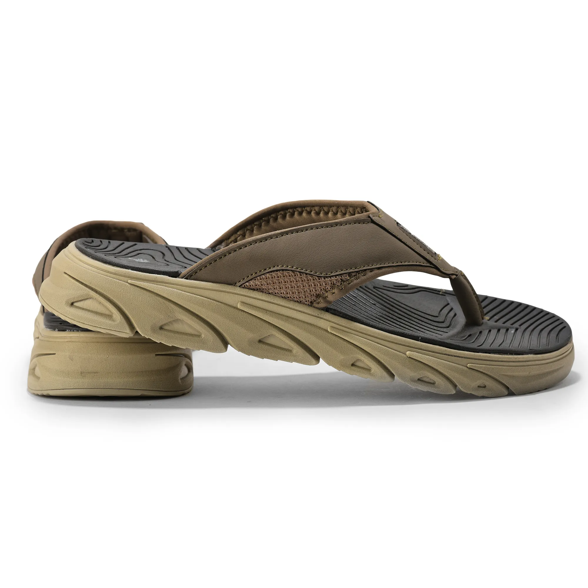 Woodland Men Khaki Active Sports Slippers - Thumbnail 12
