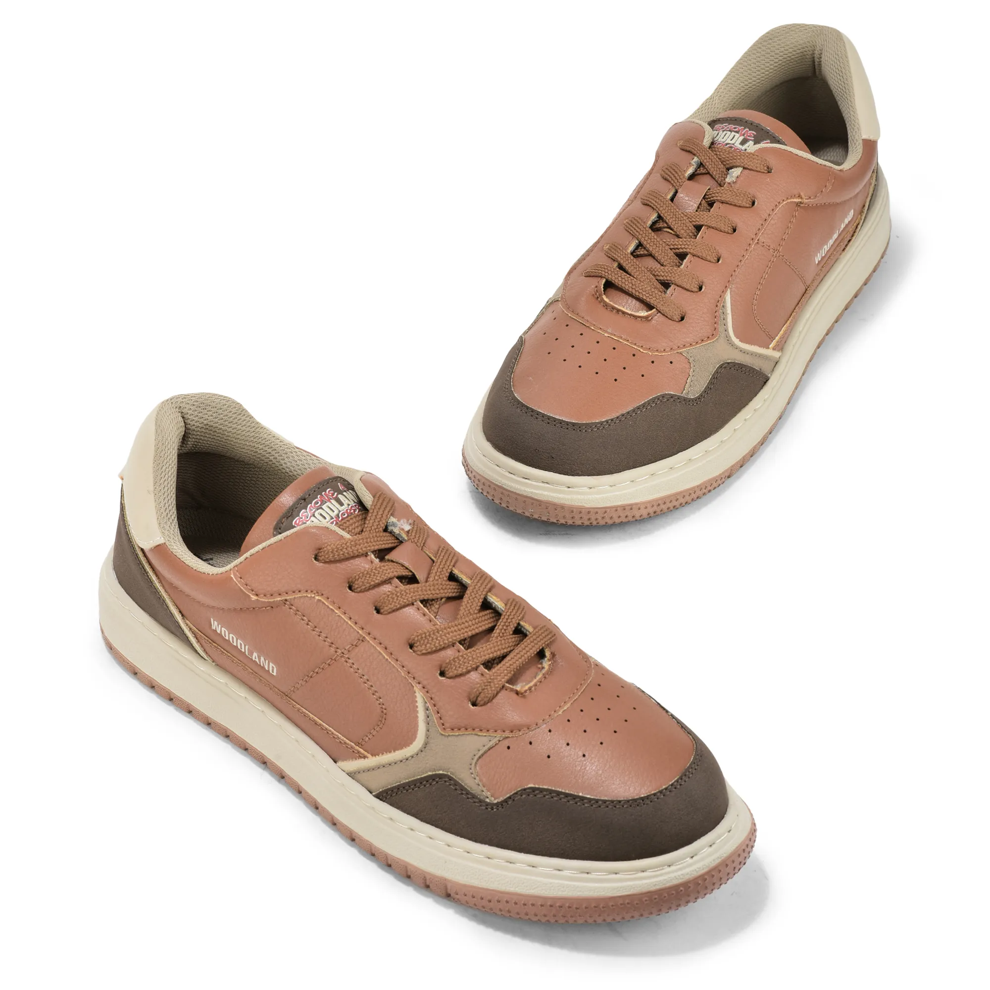 Woodland Men Tan/Beige Casual Sneakers - Thumbnail 2