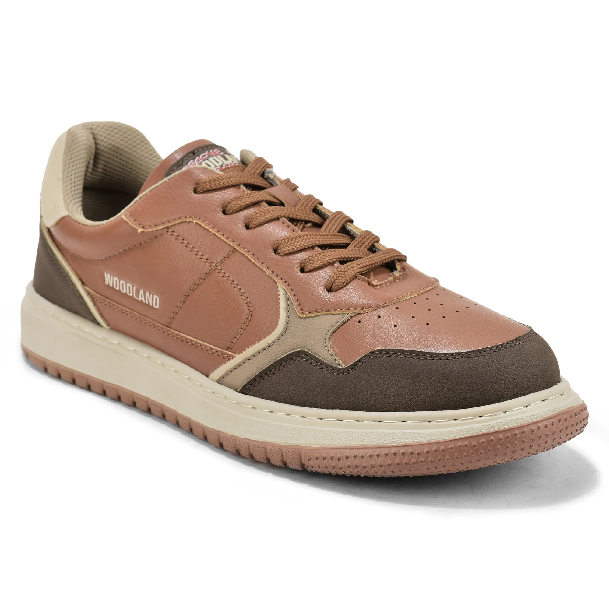 Woodland Men Tan/Beige Casual Sneakers - Thumbnail 3