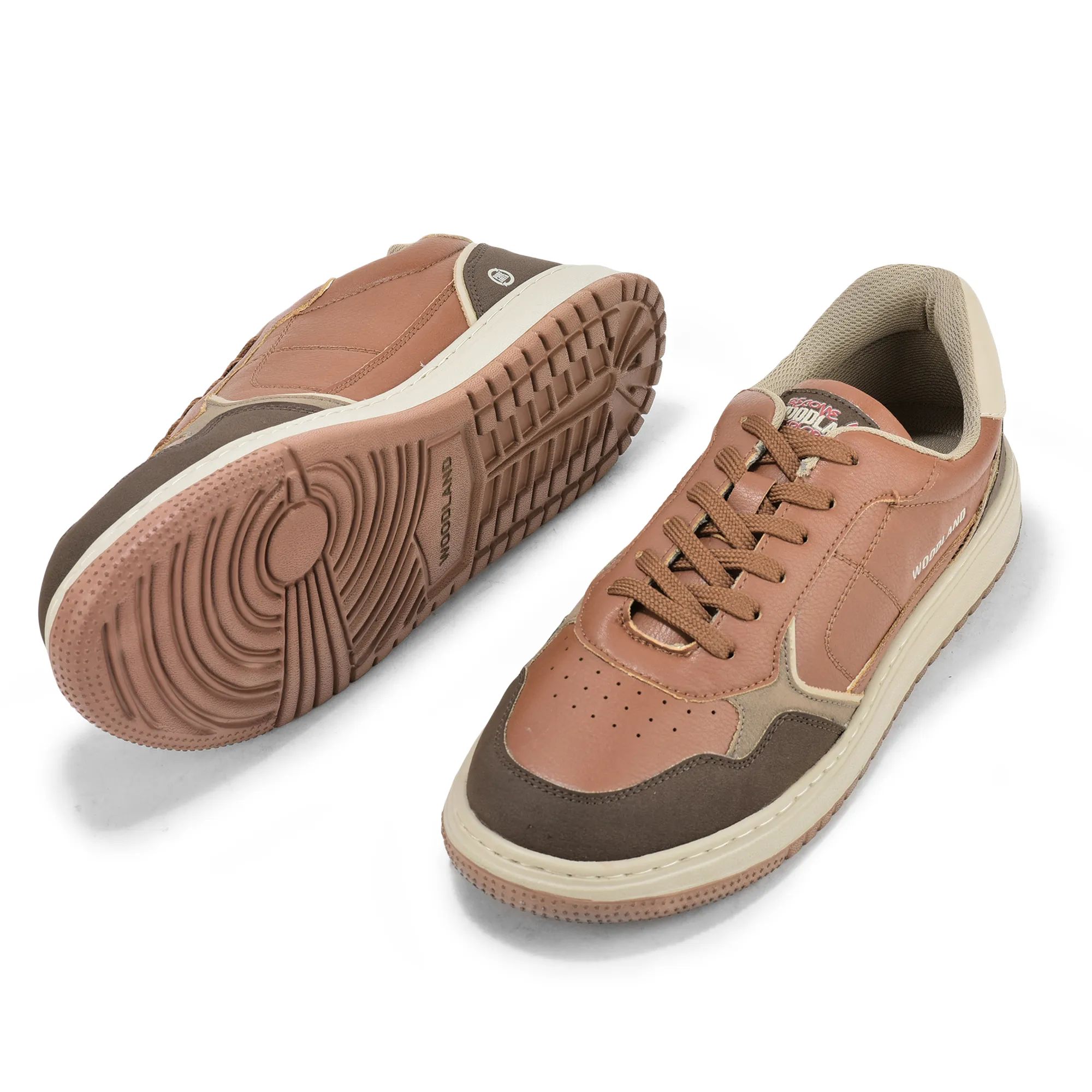 Woodland Men Tan/Beige Casual Sneakers - Thumbnail 5