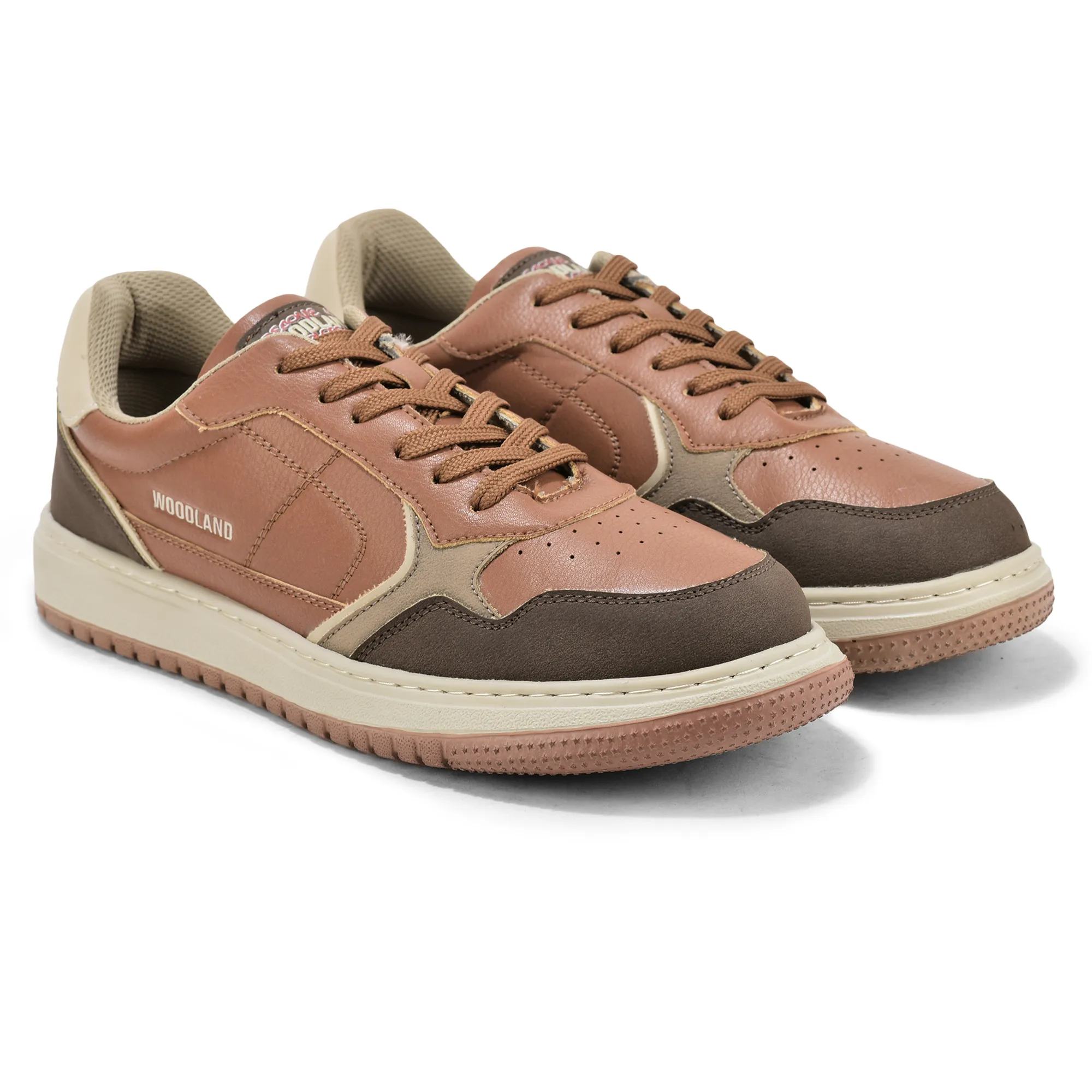 Woodland Men Tan/Beige Casual Sneakers - Thumbnail 7