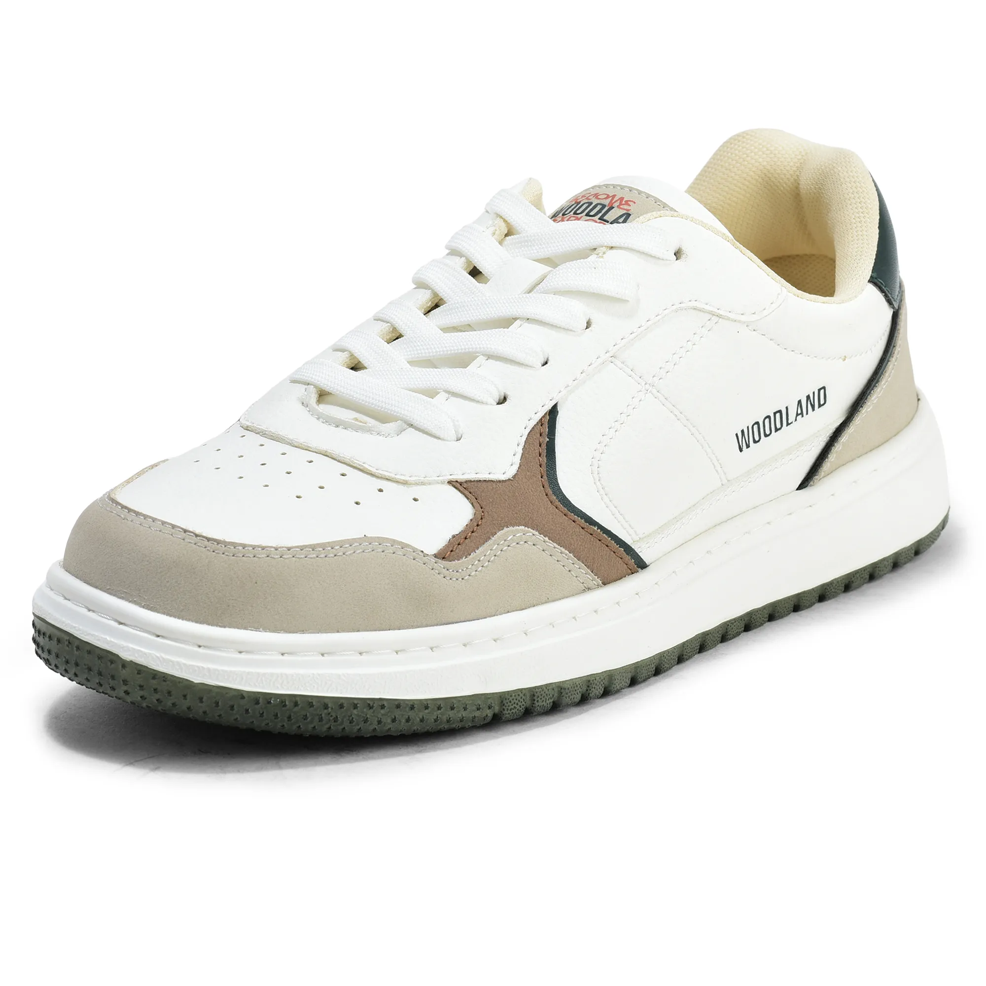 Woodland Men White/Dgreen Casual Sneakers - Thumbnail 11