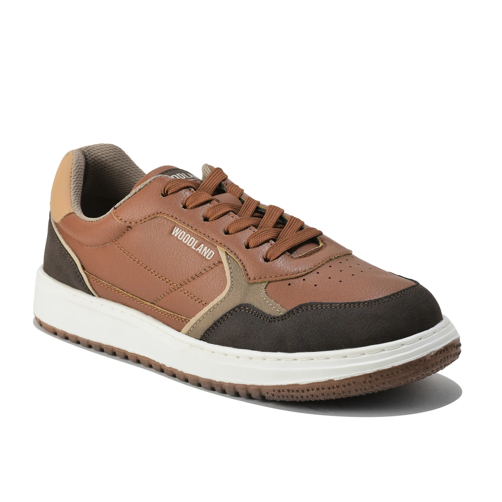 Woodland Men Tan/Beige Casual Sneakers - Thumbnail 3