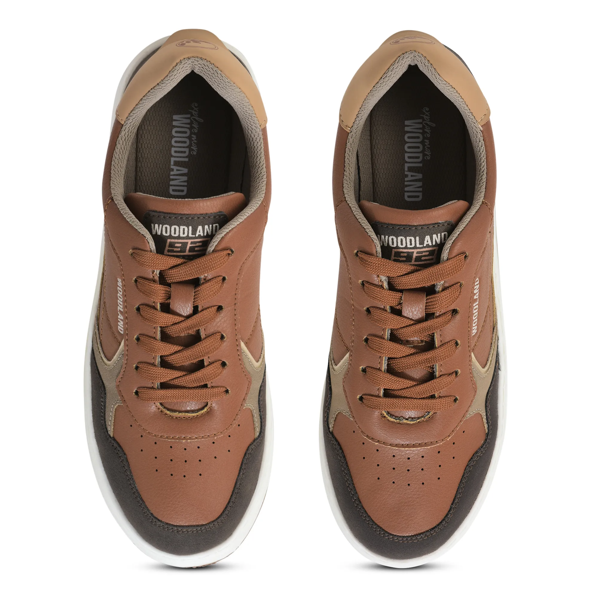 Woodland Men Tan/Beige Casual Sneakers - Thumbnail 5