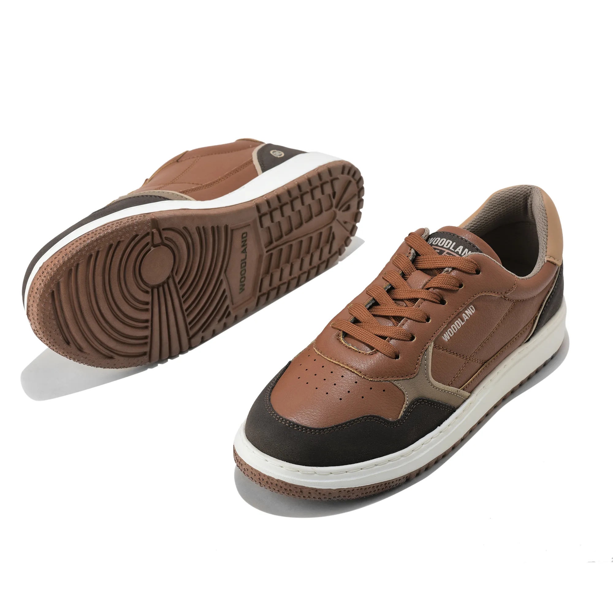 Woodland Men Tan/Beige Casual Sneakers - Thumbnail 6