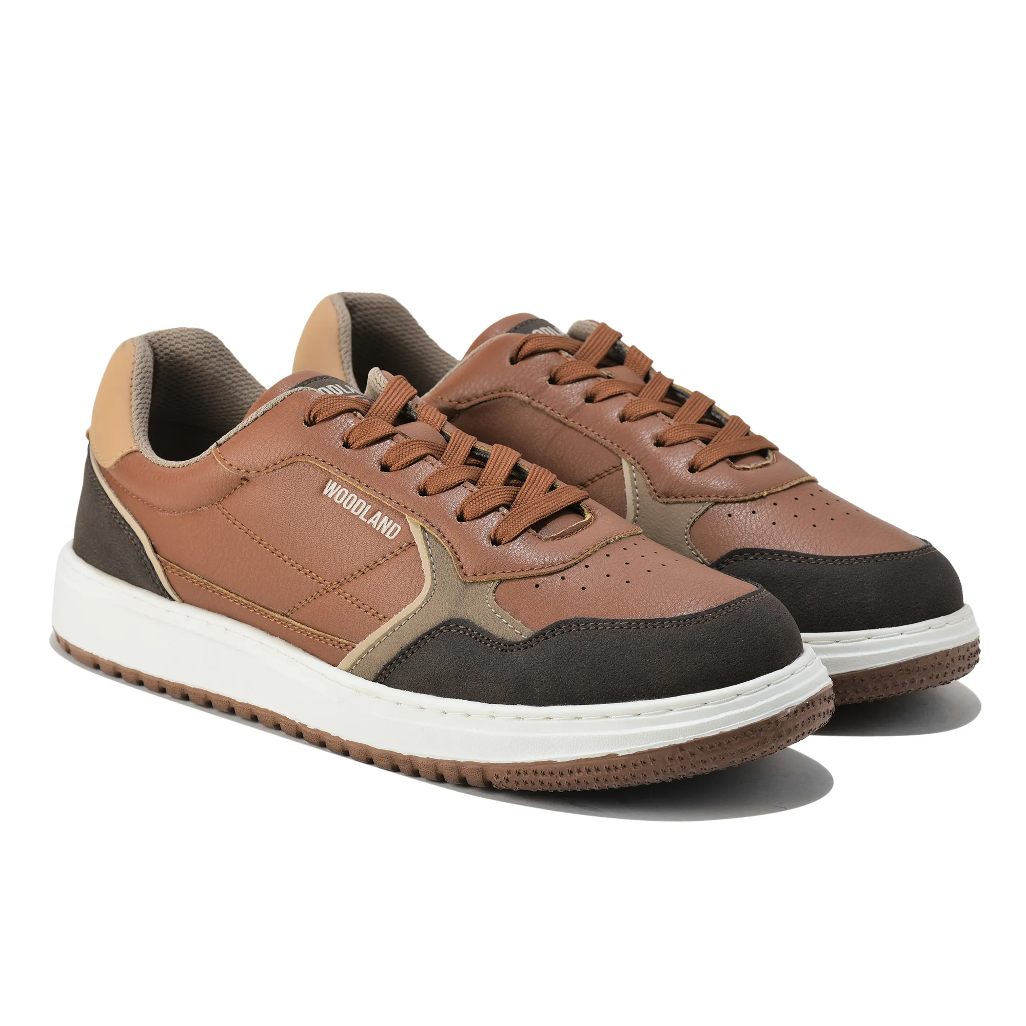 Woodland Men Tan/Beige Casual Sneakers - Thumbnail 8