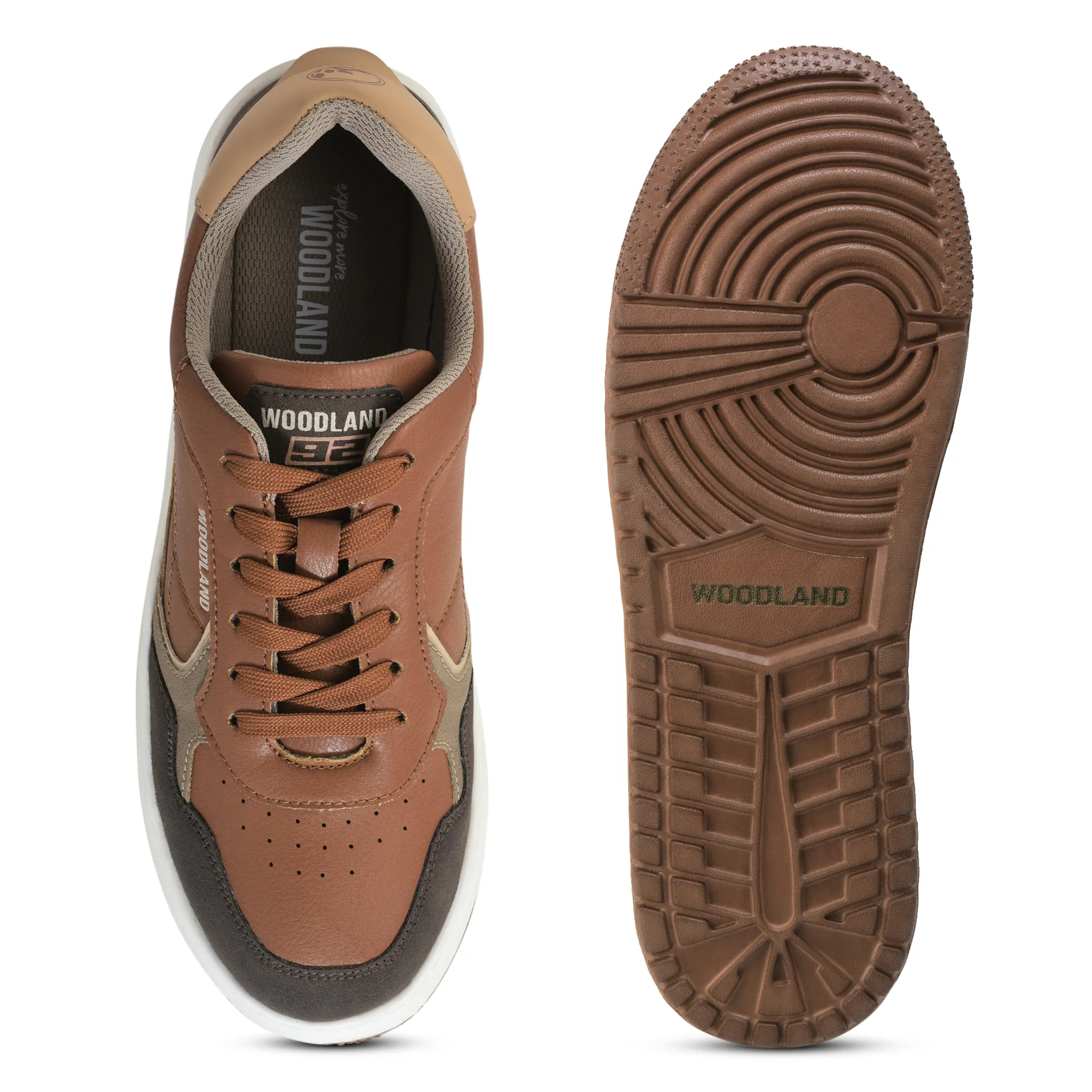 Woodland Men Tan/Beige Casual Sneakers - Thumbnail 9