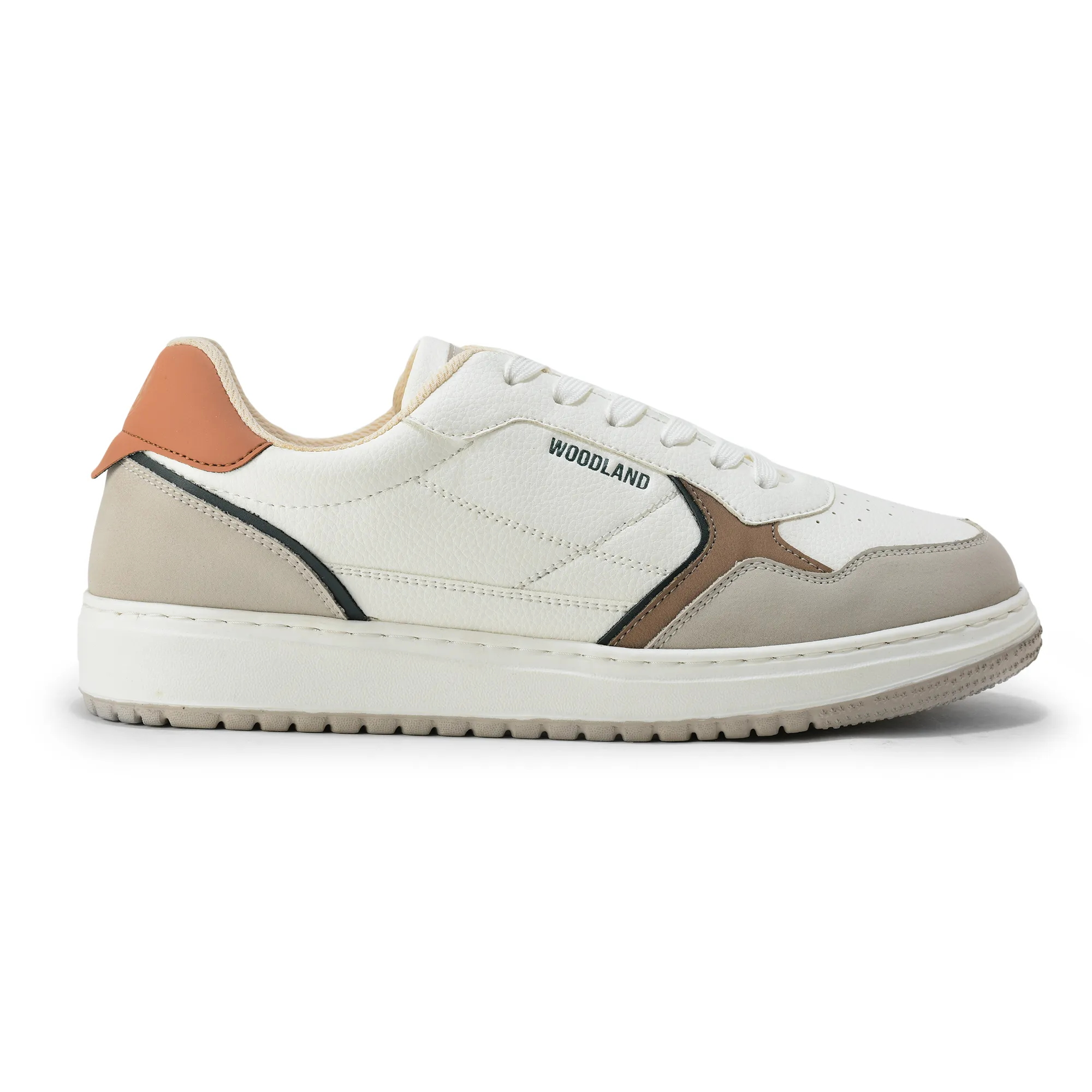Woodland Men White/Dgreen Casual Sneakers - Thumbnail 2