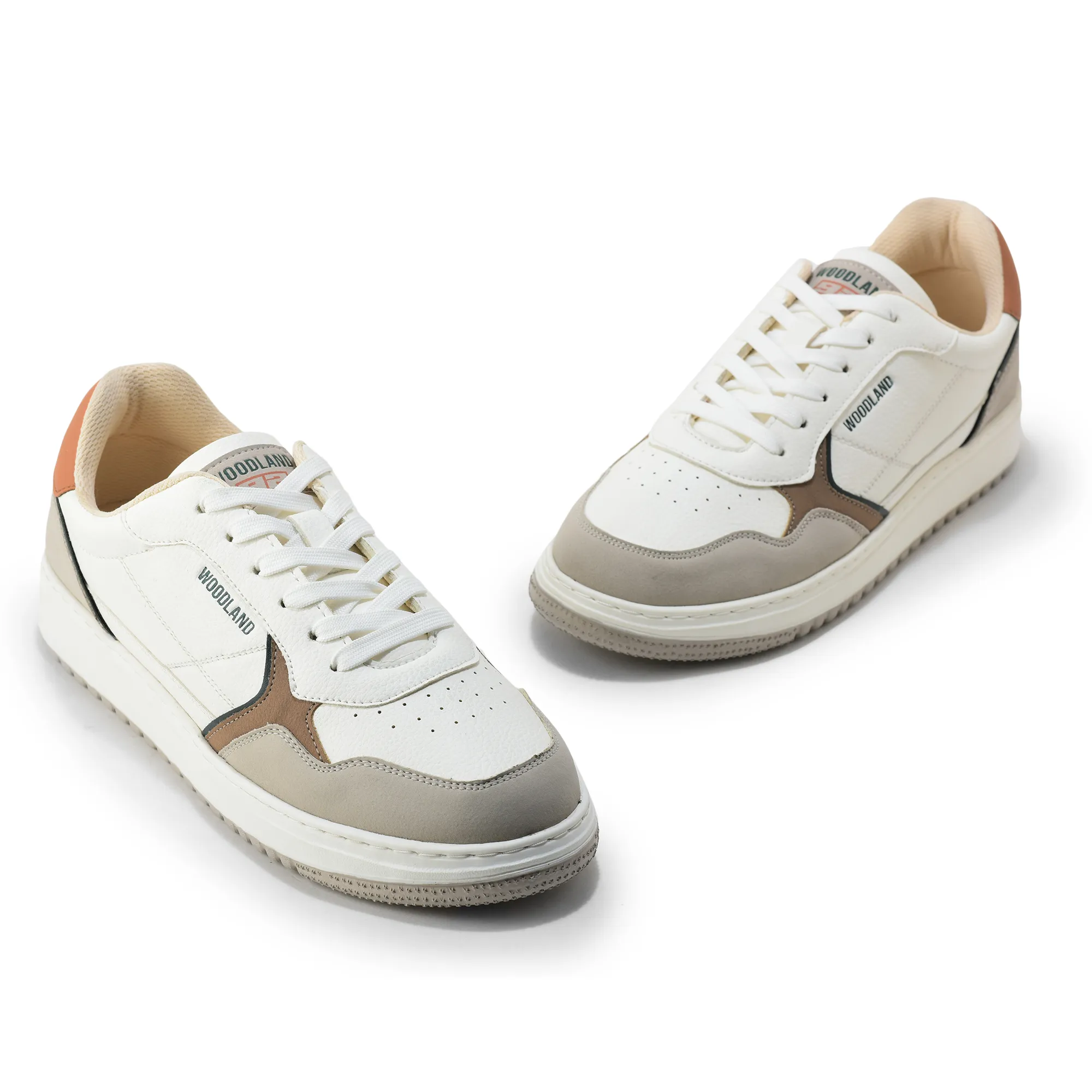 Woodland Men White/Dgreen Casual Sneakers - Thumbnail 4