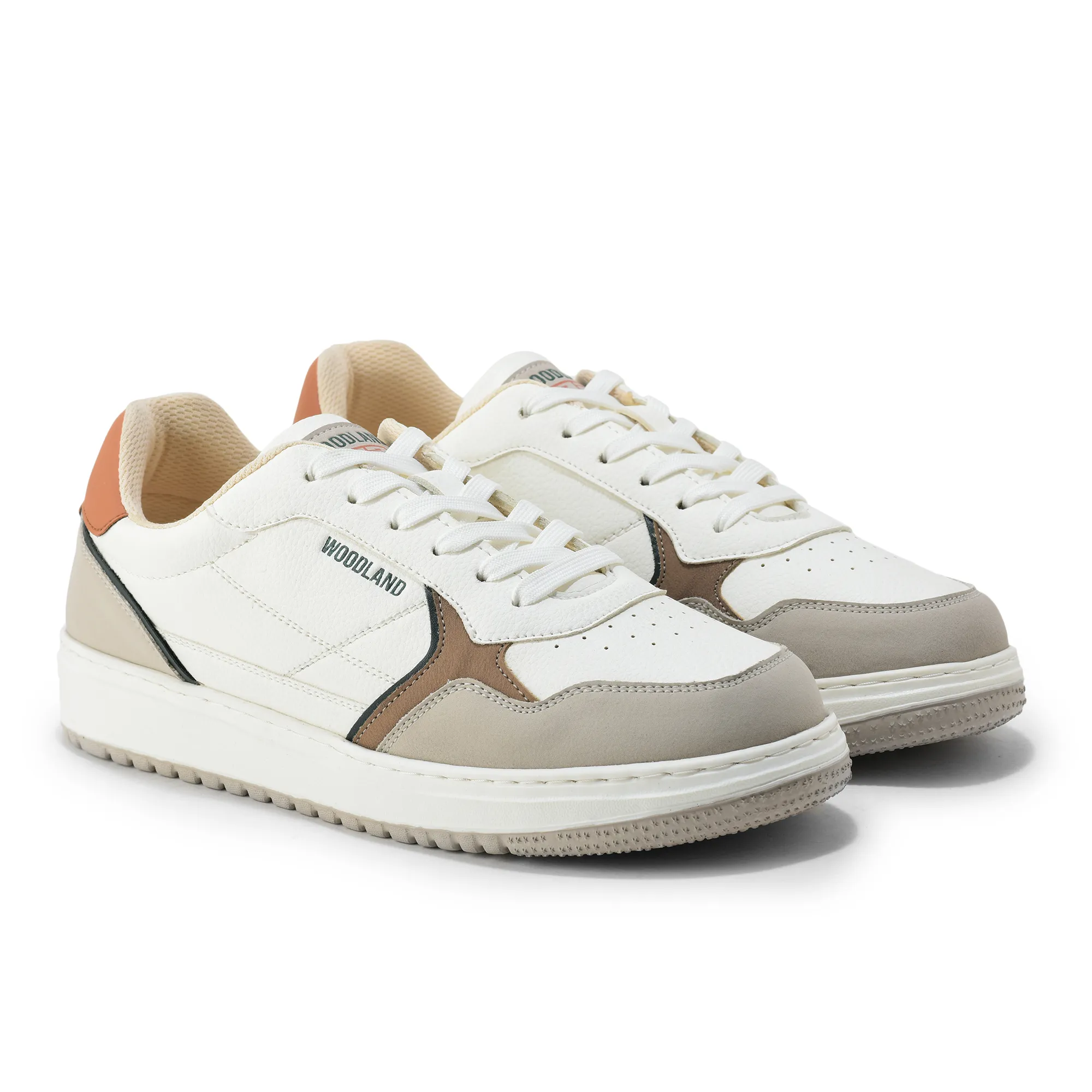 Woodland Men White/Dgreen Casual Sneakers - Thumbnail 8