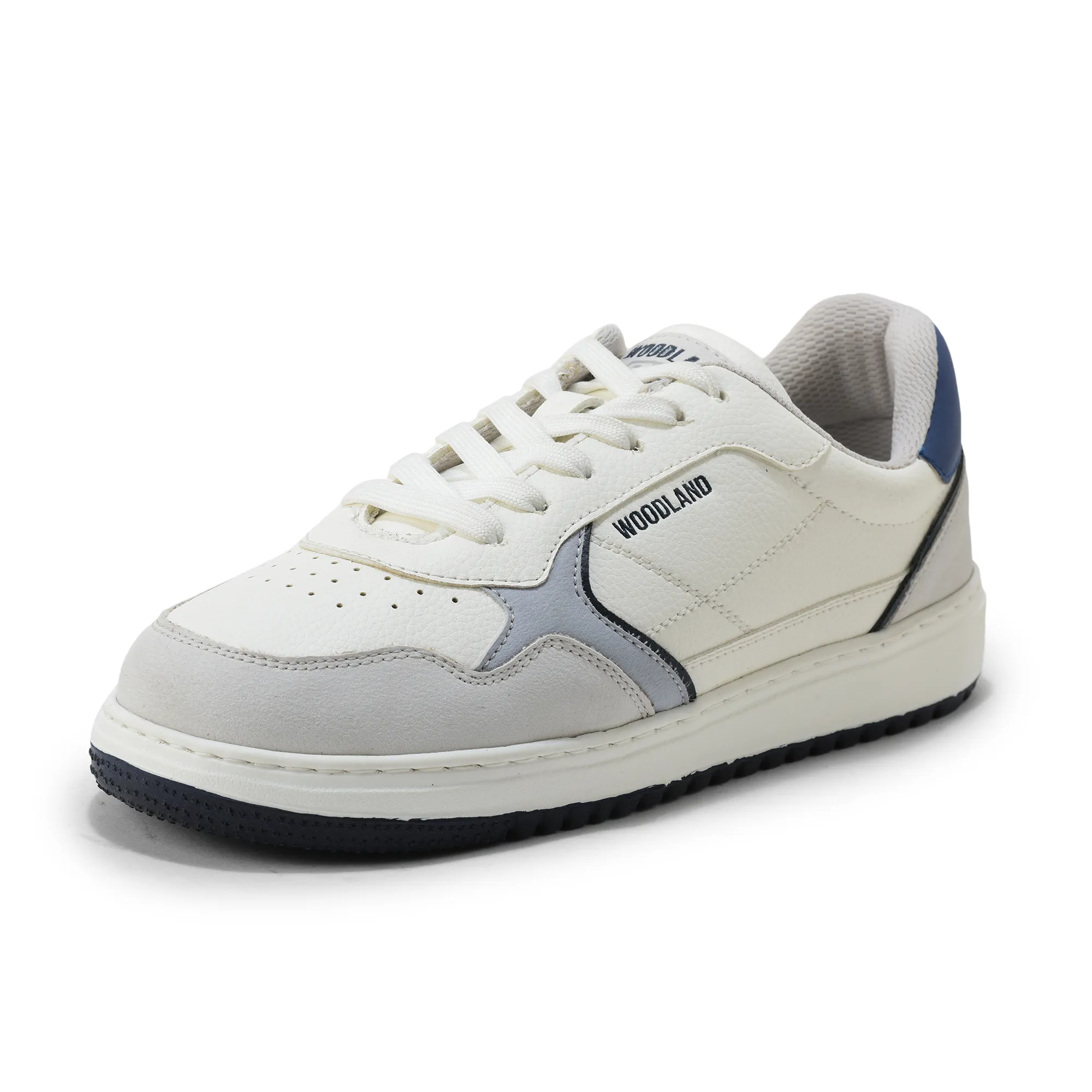 Woodland Men White/Navy Casual Sneakers - Thumbnail 11