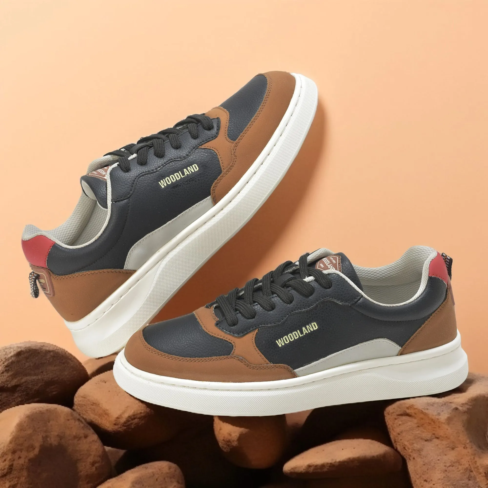 Woodland Classic Edge Black Men Casual Sneakers - Image 1