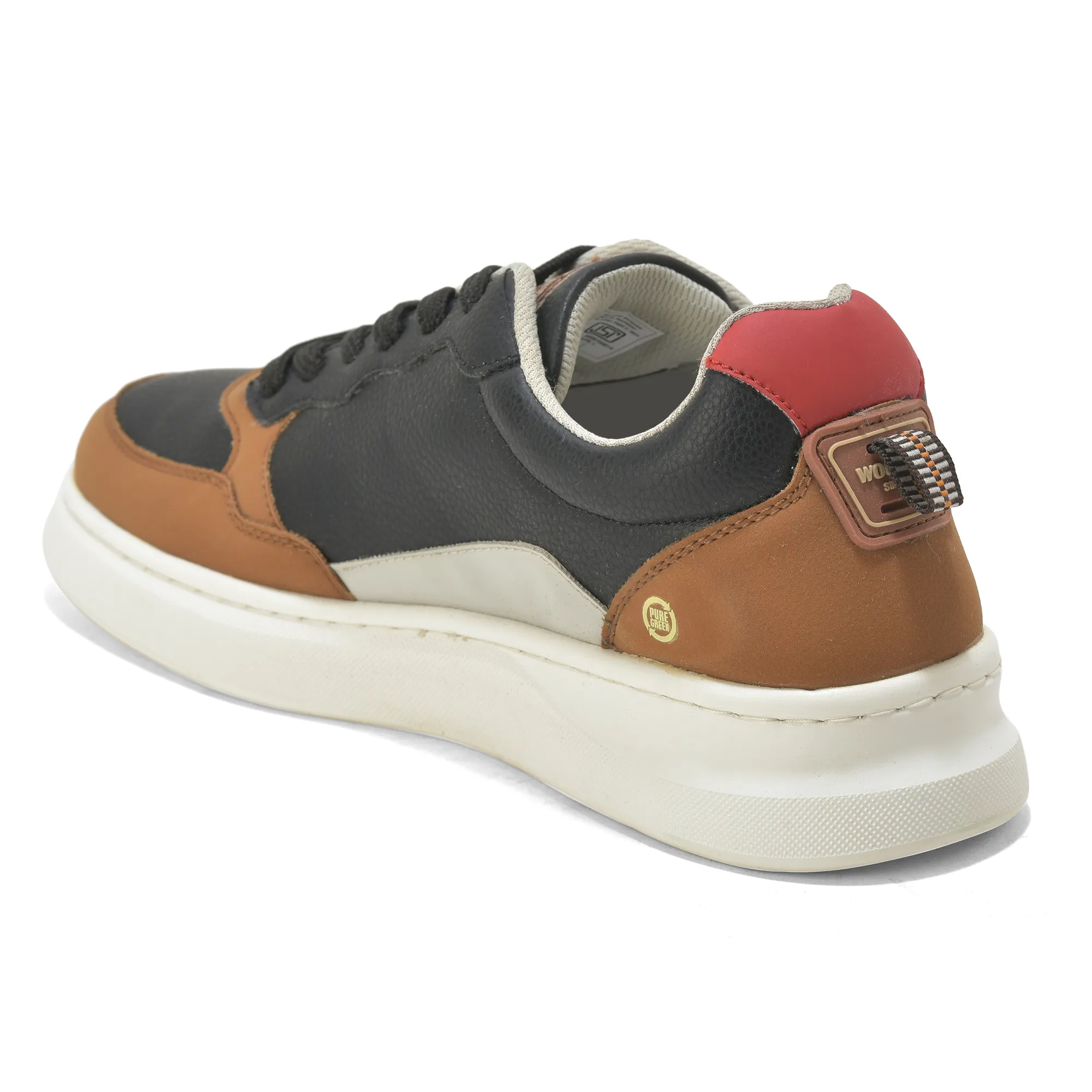 Woodland Classic Edge Black Men Casual Sneakers - Thumbnail 7
