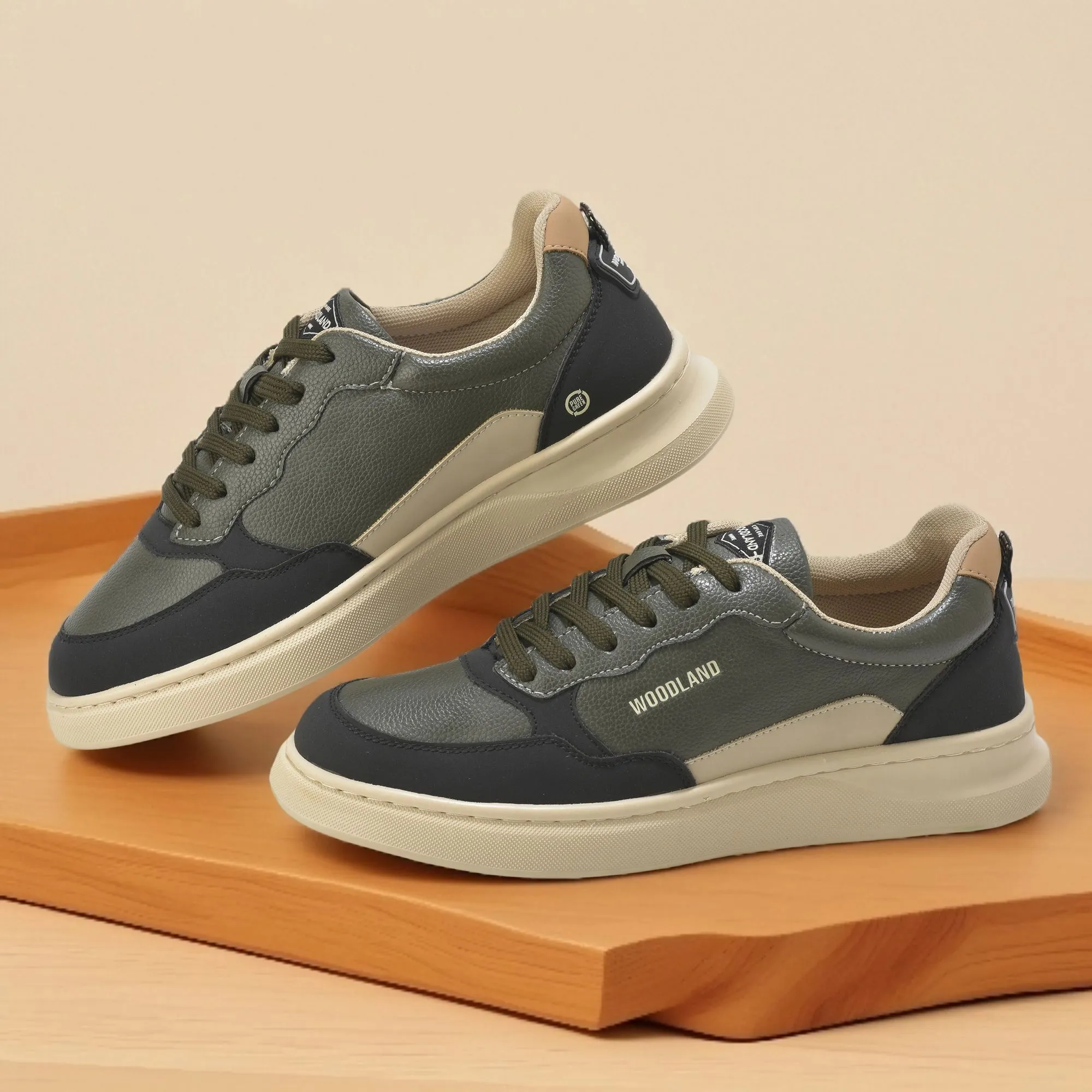 Woodland Classic Edge Olive Men Casual Sneakers - Image 1