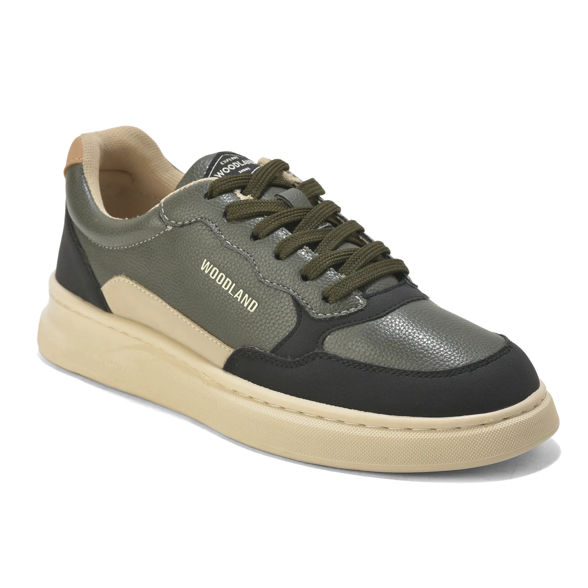 Woodland Classic Edge Olive Men Casual Sneakers - Thumbnail 3