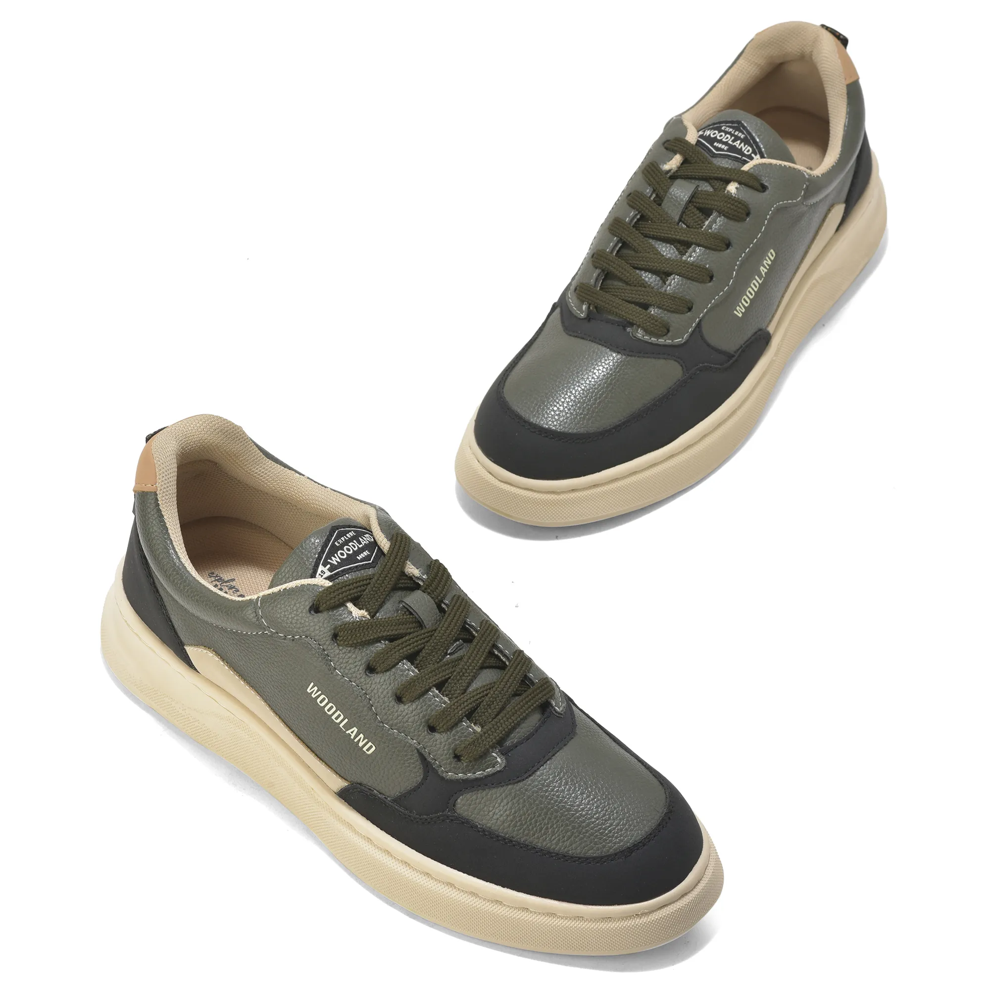 Woodland Classic Edge Olive Men Casual Sneakers - Thumbnail 4