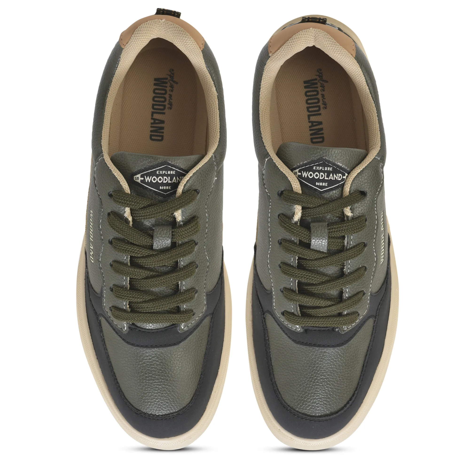 Woodland Classic Edge Olive Men Casual Sneakers - Thumbnail 5