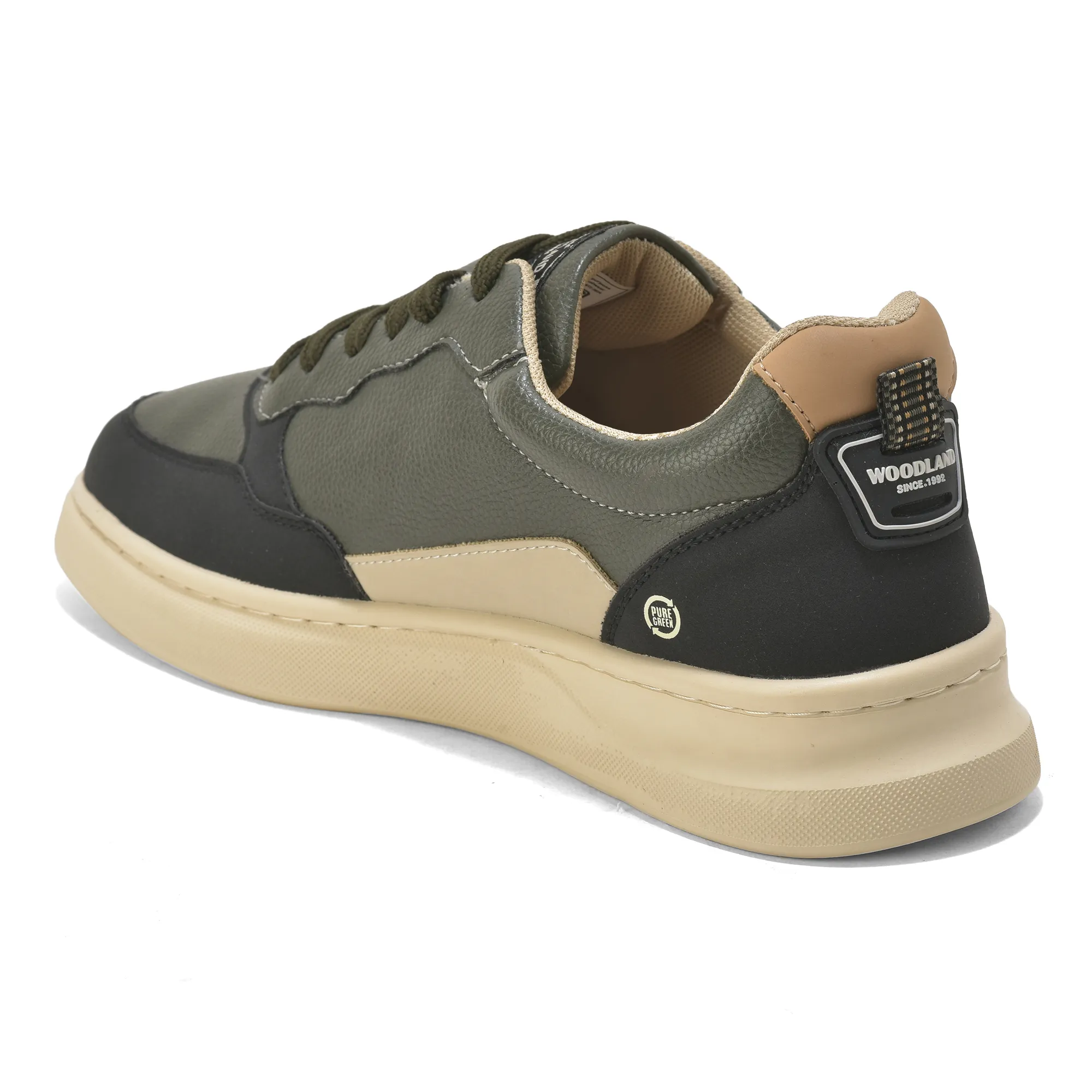 Woodland Classic Edge Olive Men Casual Sneakers - Thumbnail 7