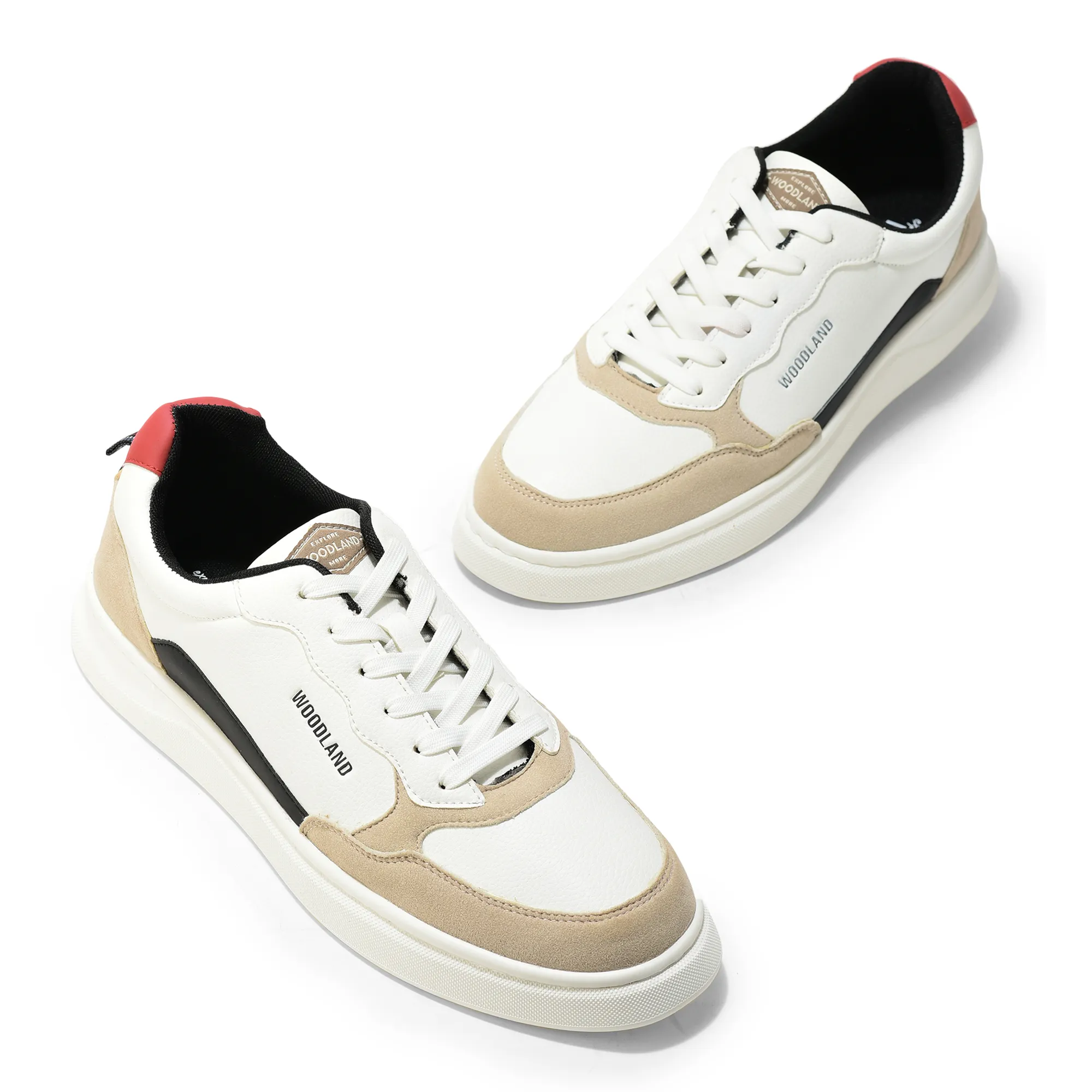 Woodland Classic Edge White Men Casual Sneakers - Thumbnail 2
