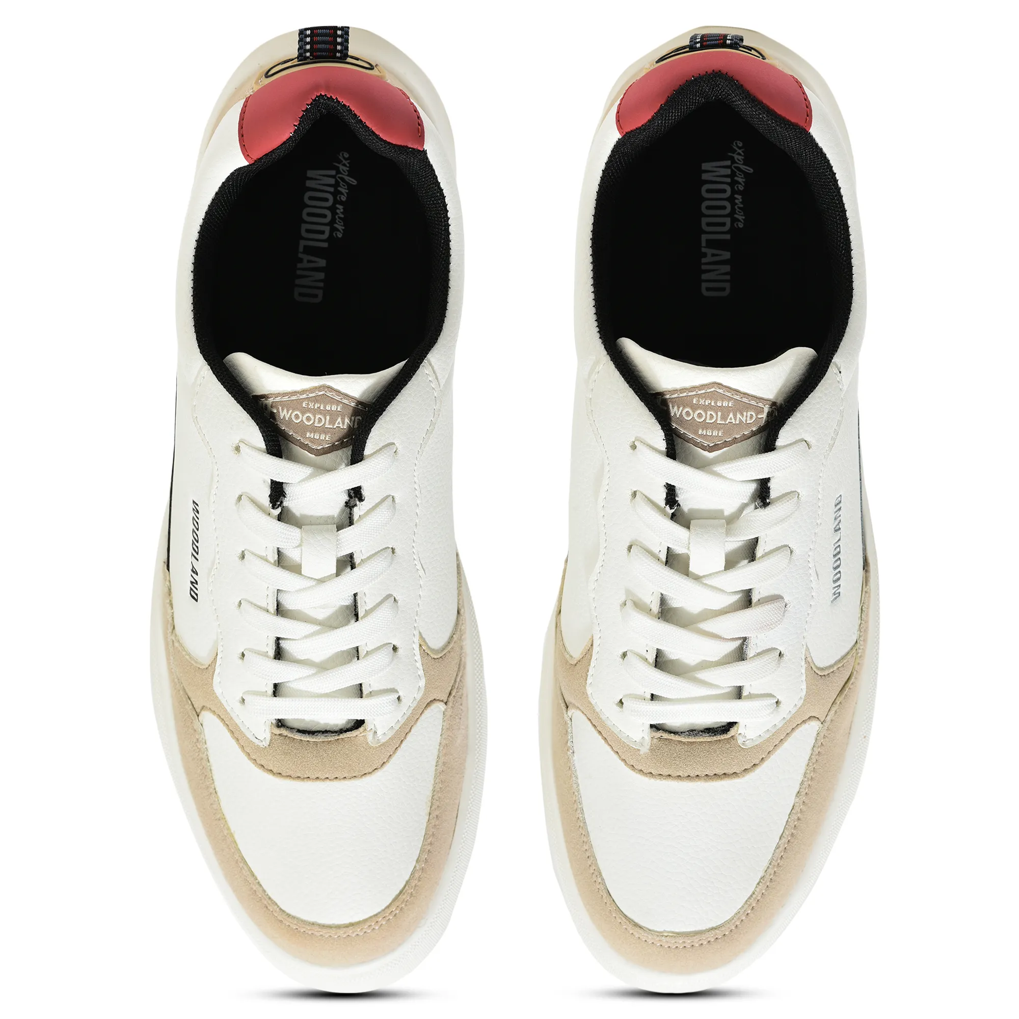 Woodland Classic Edge White Men Casual Sneakers - Thumbnail 4