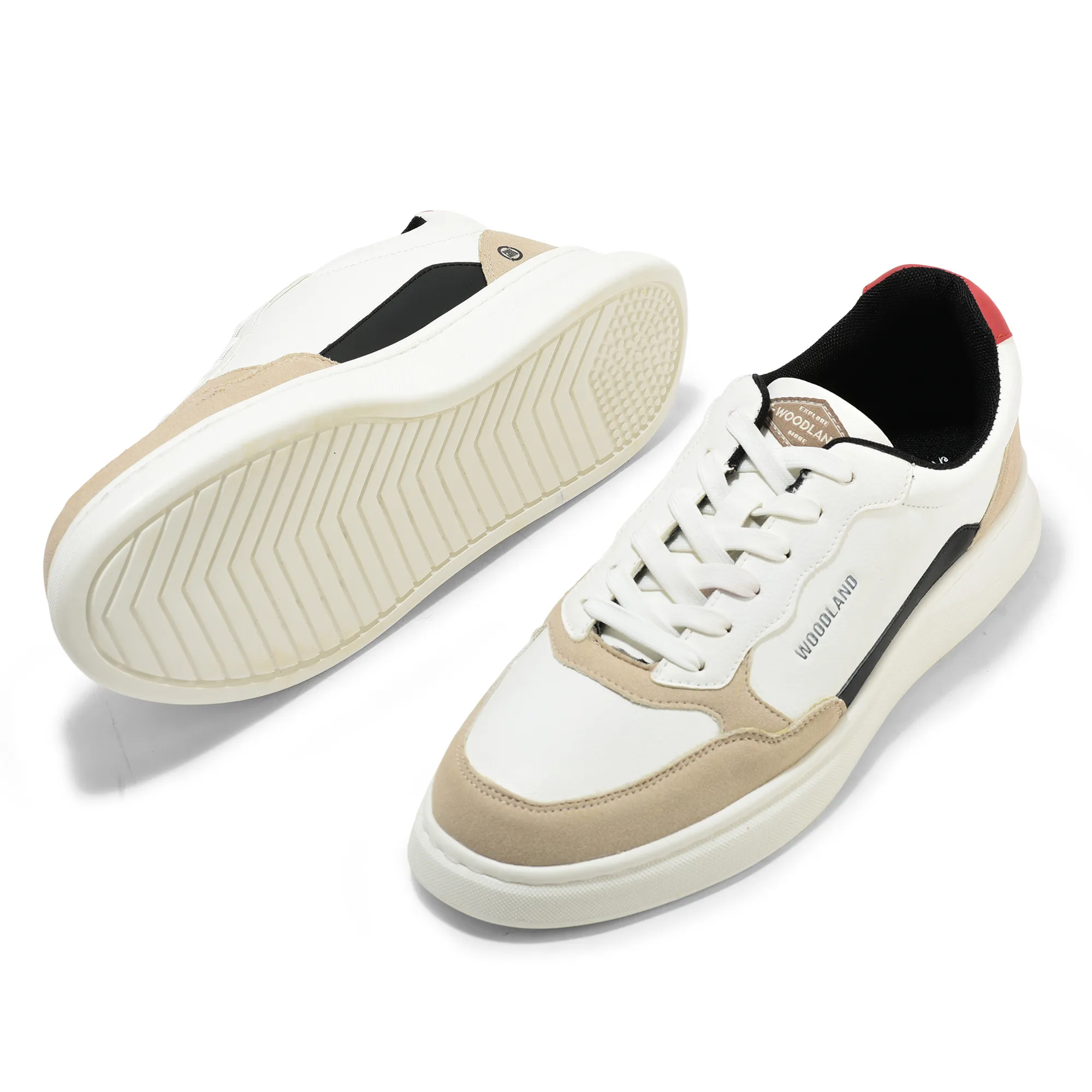 Woodland Classic Edge White Men Casual Sneakers - Thumbnail 5