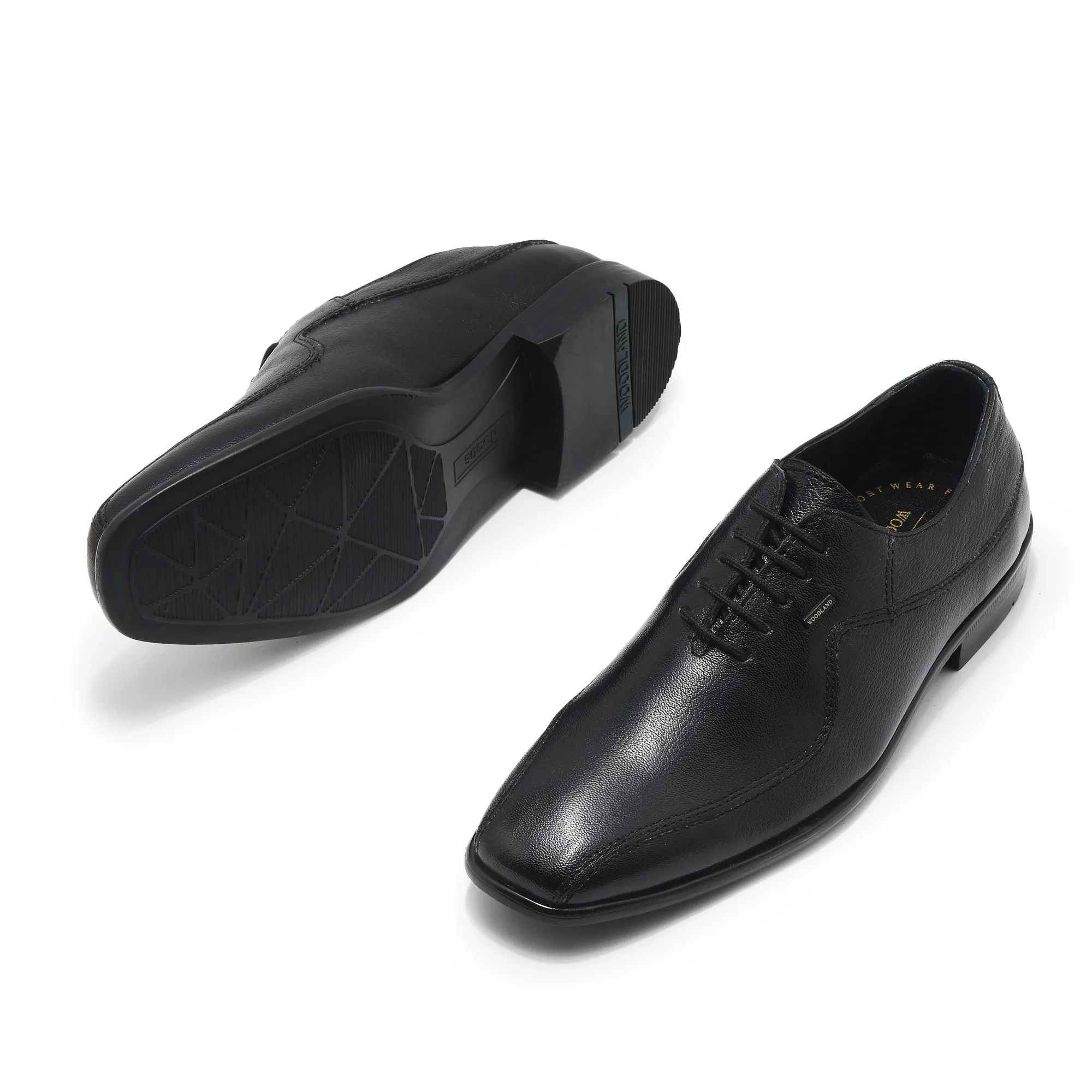 Woodland Men Black Classic Leather Shoes - Thumbnail 5