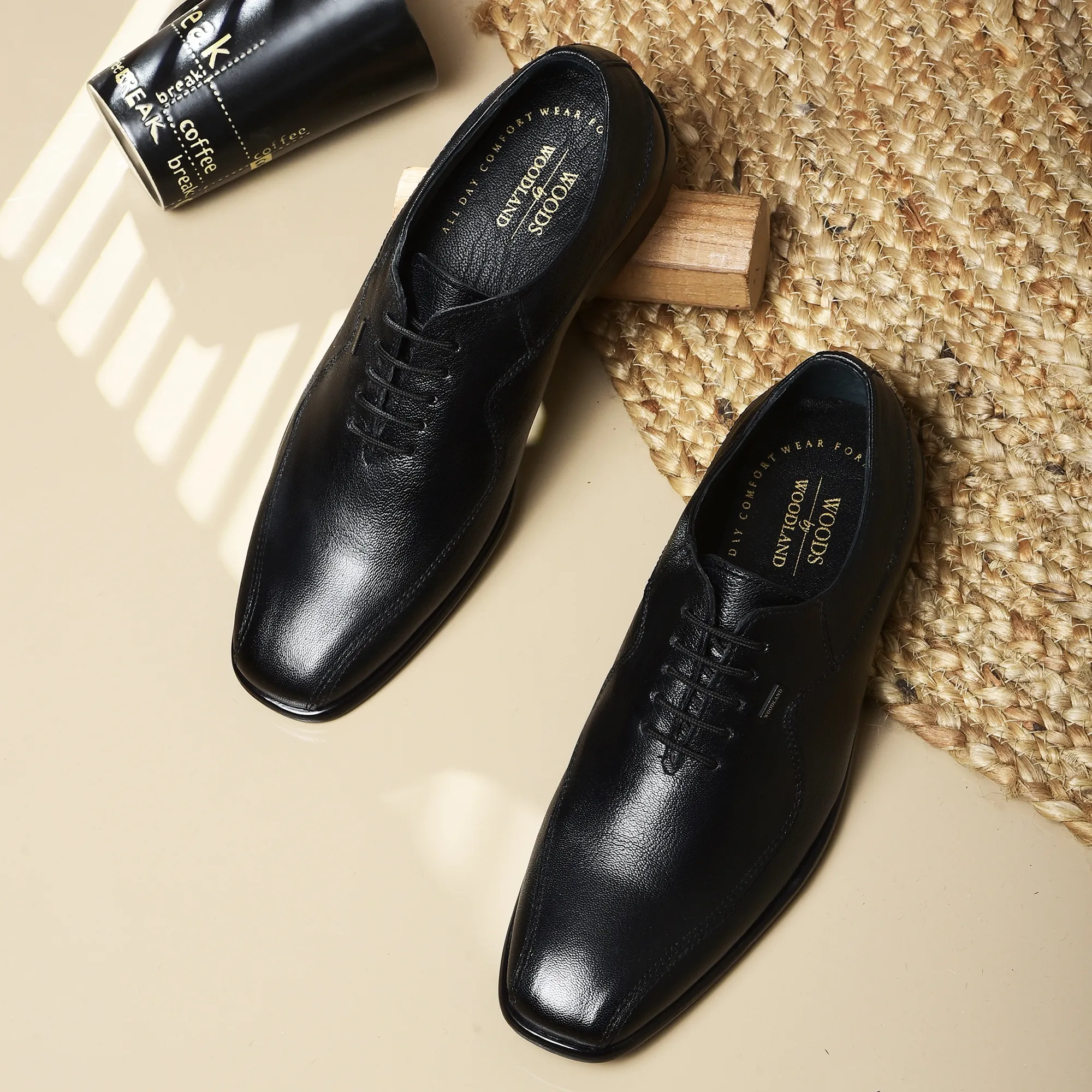 Woodland Men Black Classic Leather Shoes - Thumbnail 9