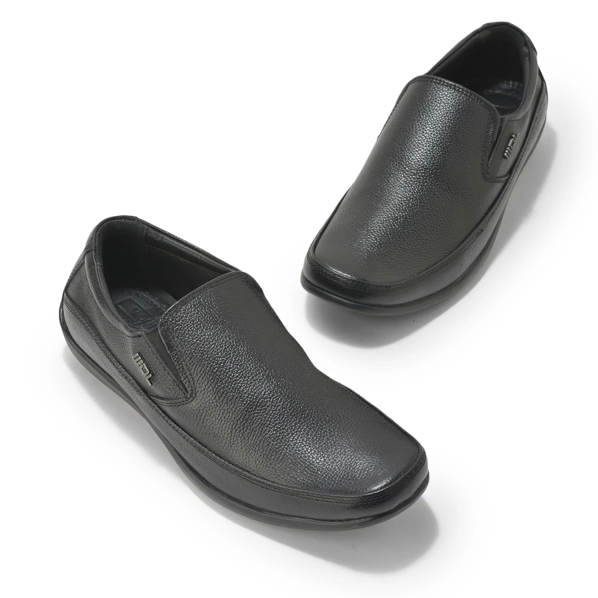 Woodland Men’S Black Leather Boardroom Slip-Ons - Thumbnail 4