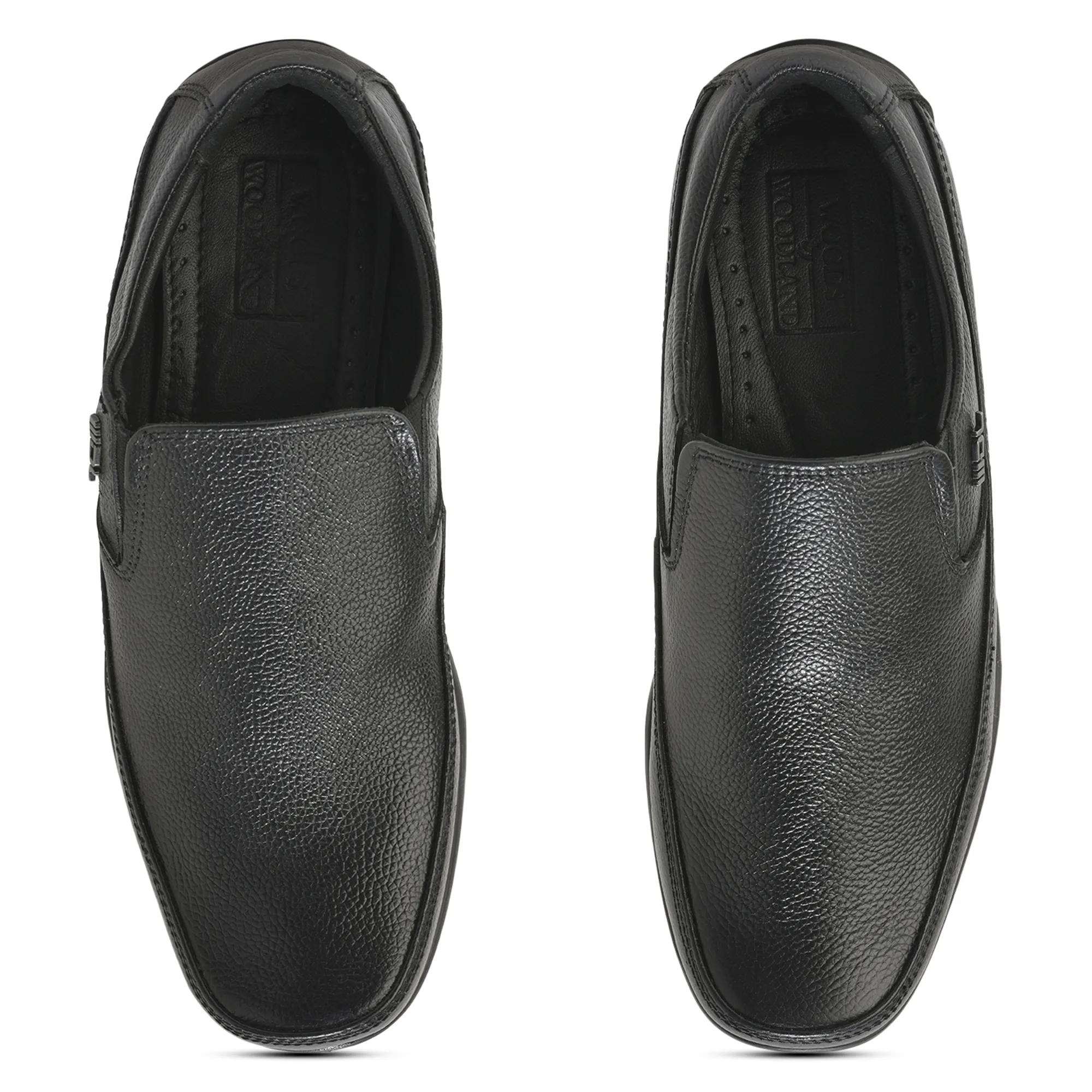 Woodland Men’S Black Leather Boardroom Slip-Ons - Thumbnail 5
