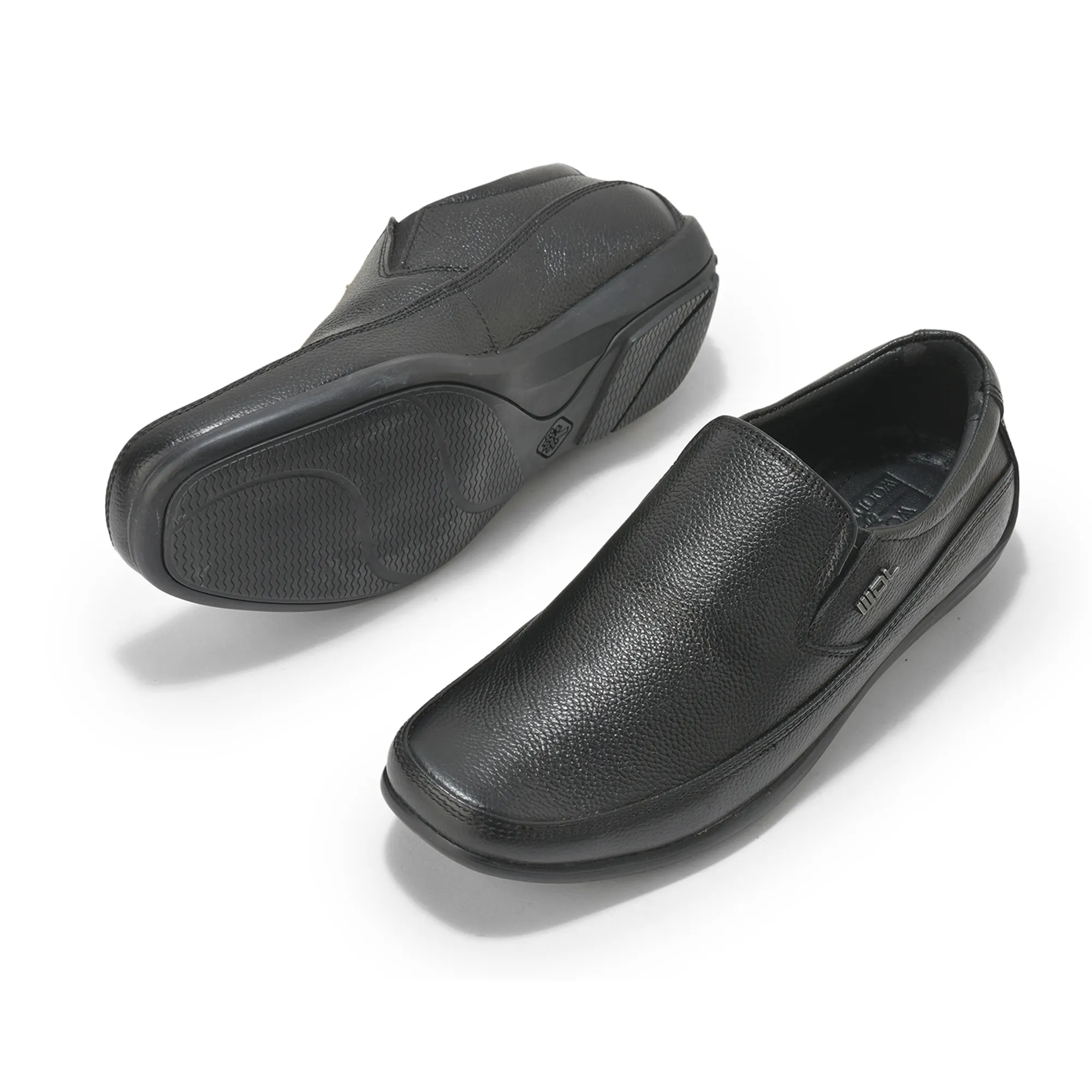 Woodland Men’S Black Leather Boardroom Slip-Ons - Thumbnail 6