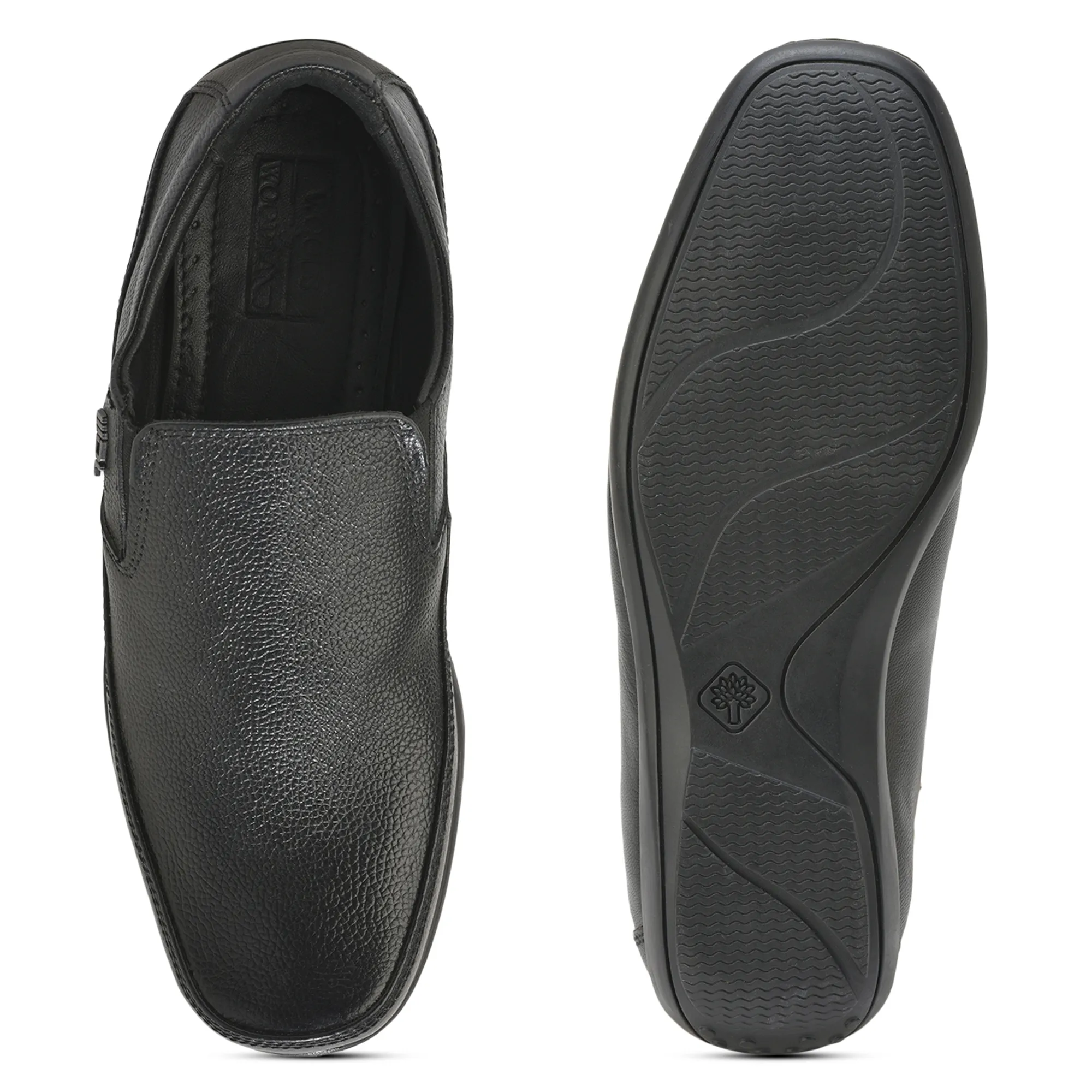 Woodland Men’S Black Leather Boardroom Slip-Ons - Thumbnail 9