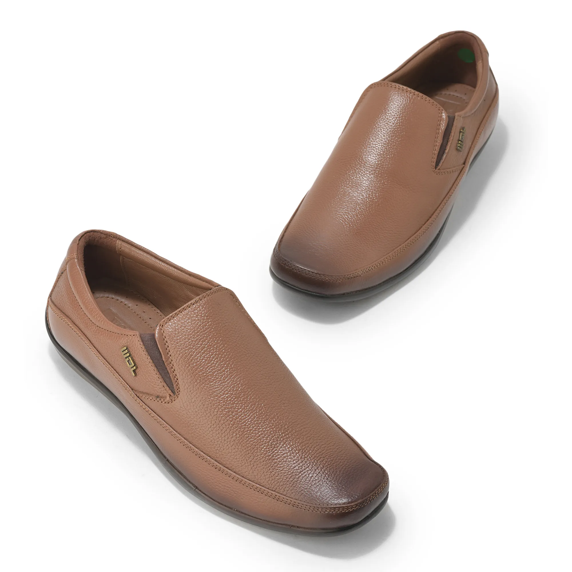 Woodland Men’S Tan Leather Boardroom Slip-Ons - Thumbnail 4