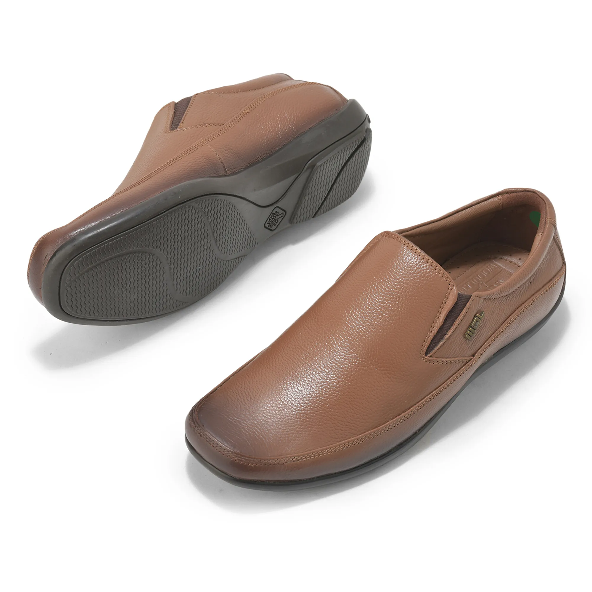 Woodland Men’S Tan Leather Boardroom Slip-Ons - Thumbnail 6