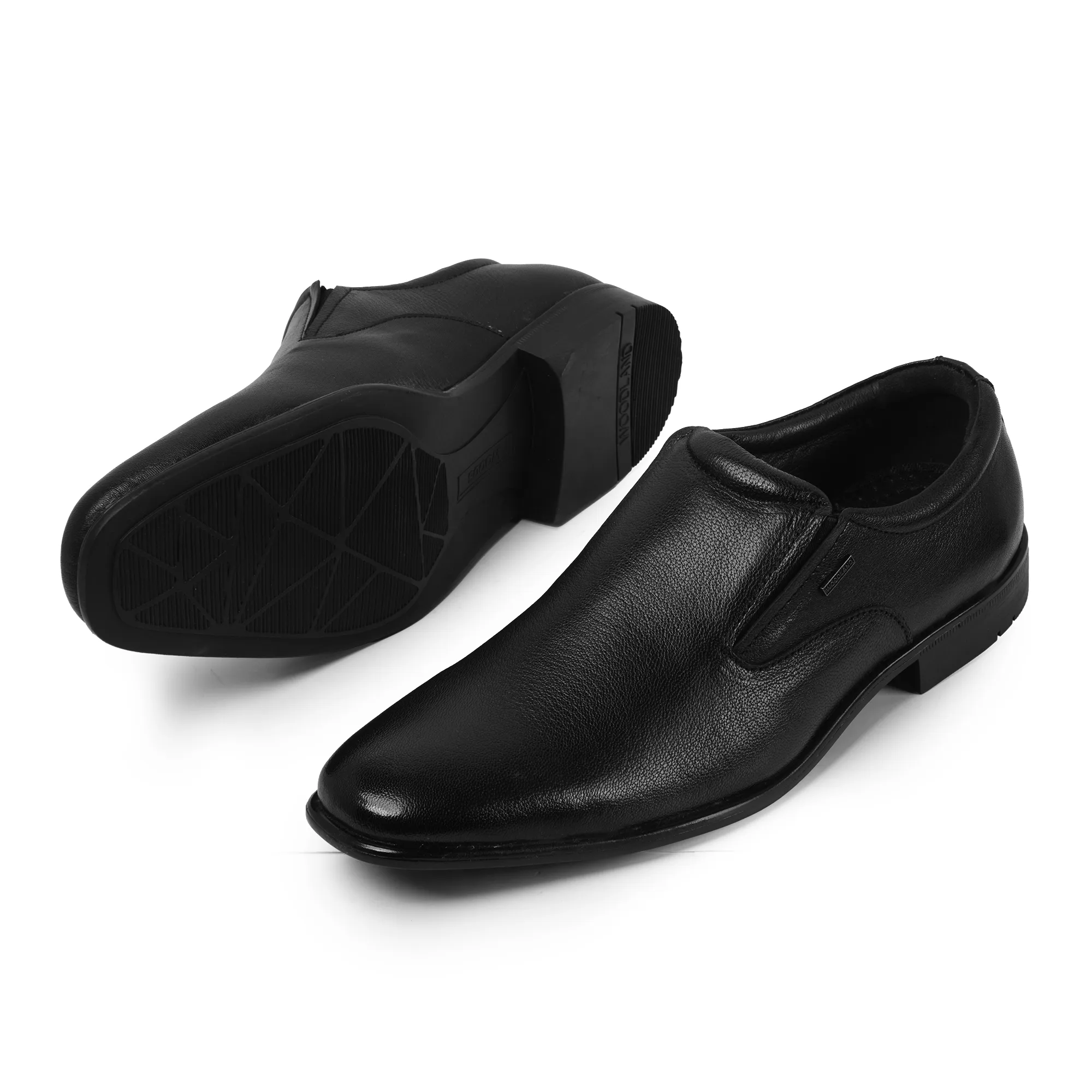 Woodland Men’s Black Bold Softy Formal Slip-Ons - Thumbnail 6