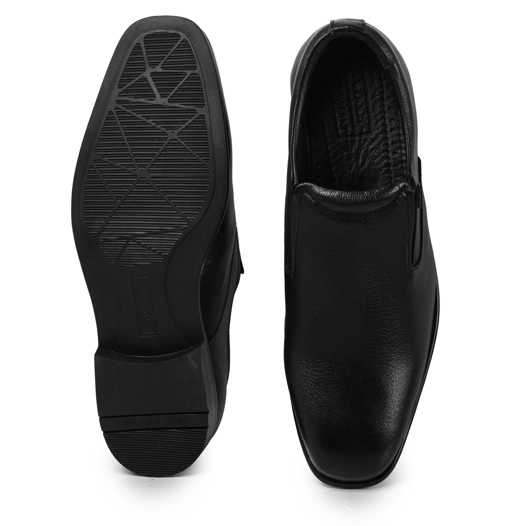 Woodland Men’s Black Bold Softy Formal Slip-Ons - Thumbnail 9